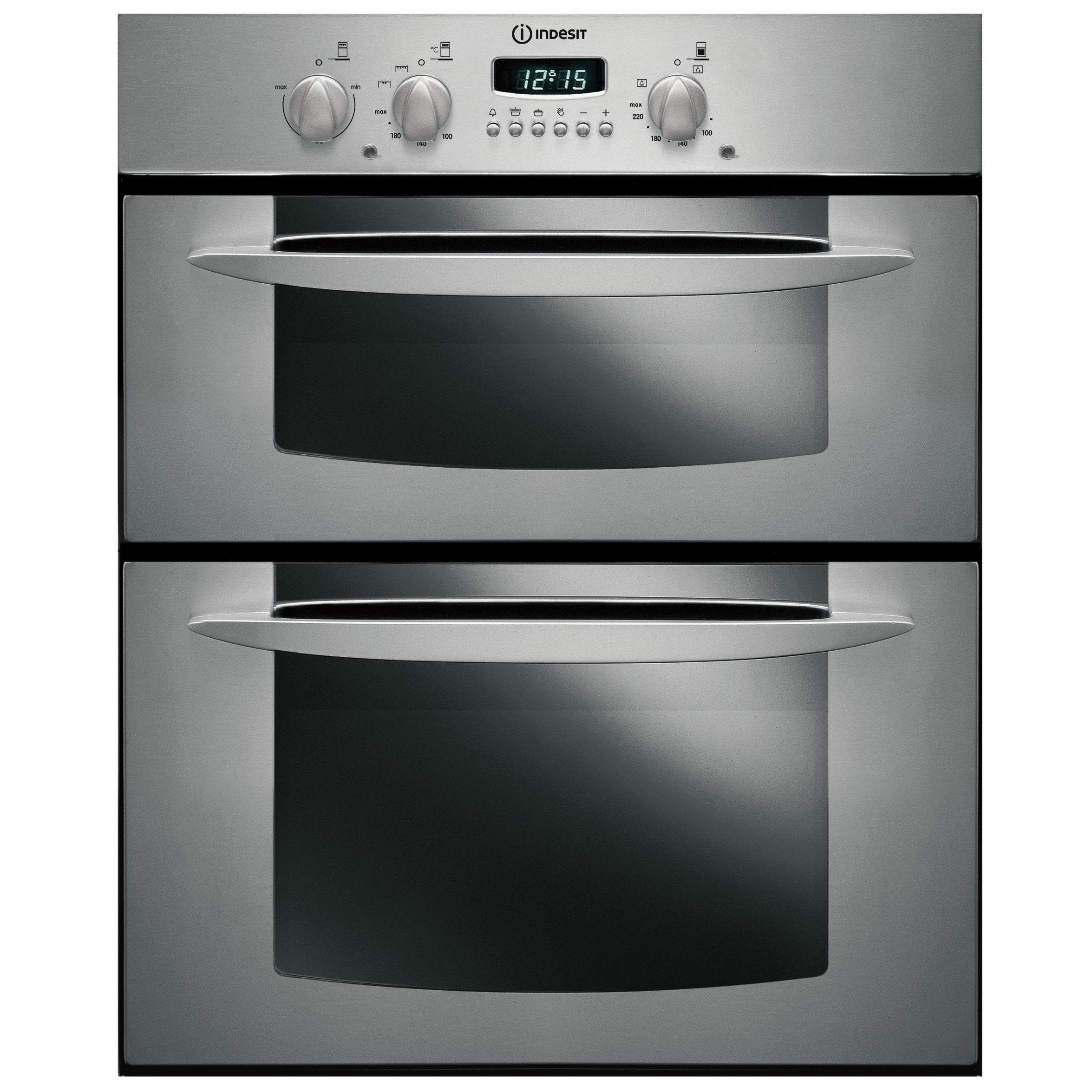 Indesit FIU20IX Built-Under Double Electric Oven, Stainless Steel at John Lewis