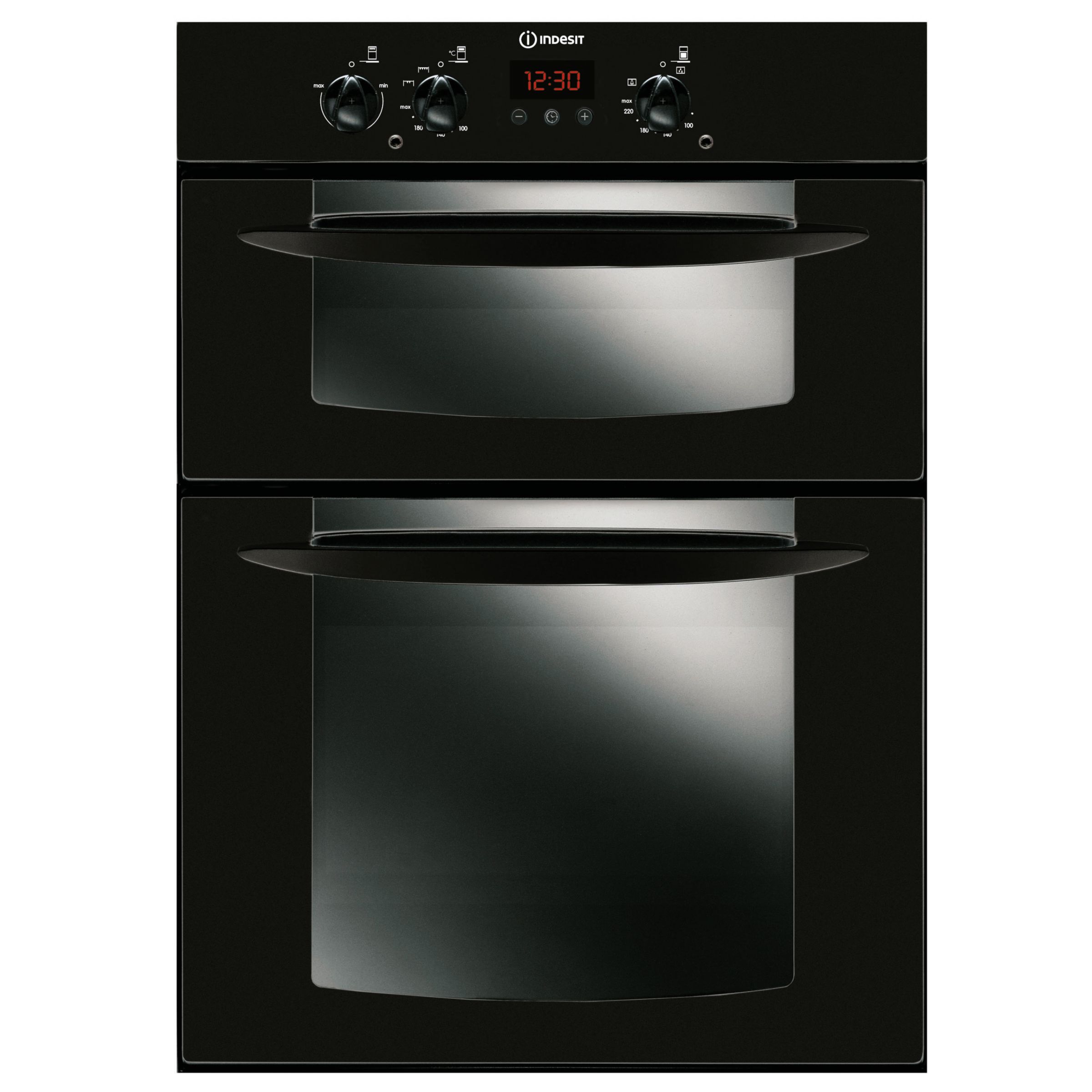 Indesit FID20BK Double Electric Oven, Black at JohnLewis