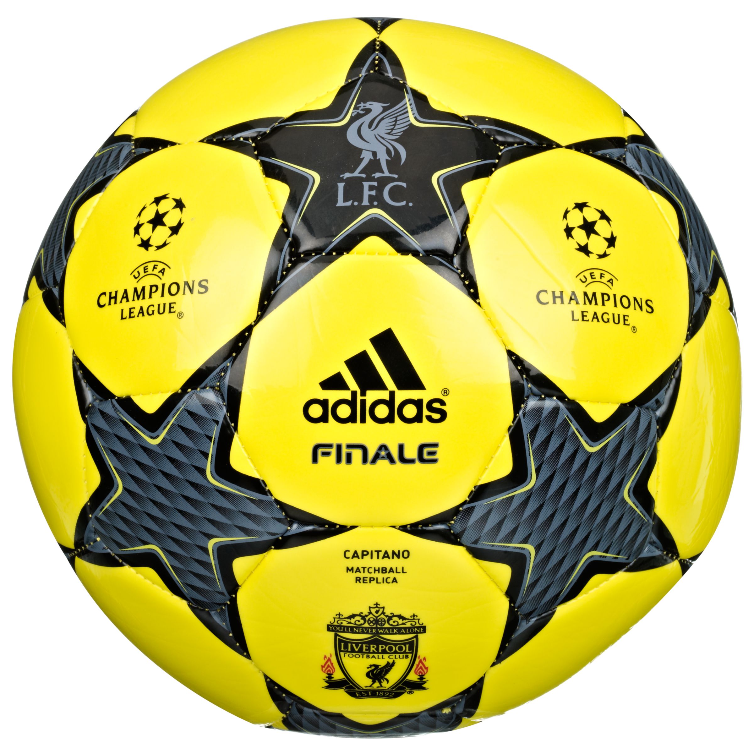 Adidas Q4 Finale 10 Capitano Liverpool Football, Lemon Peel/Black, Size 5
