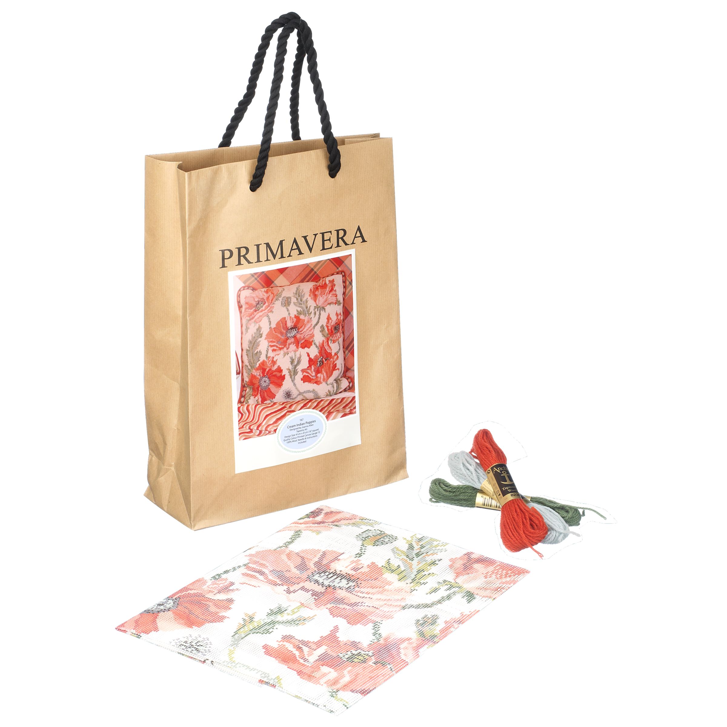 Primavera Cream Indian Poppies Cushion Tapestry Kit
