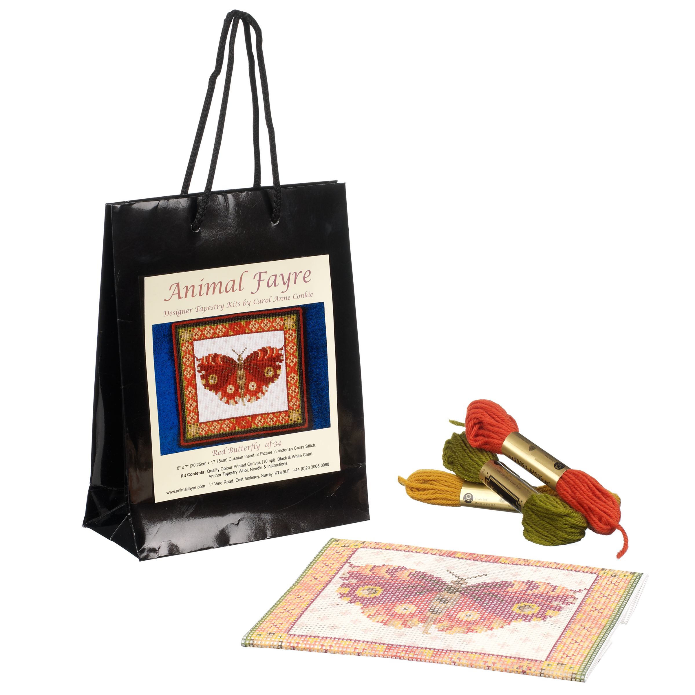 Animal Fayre Red Butterfly Tapestry Kit