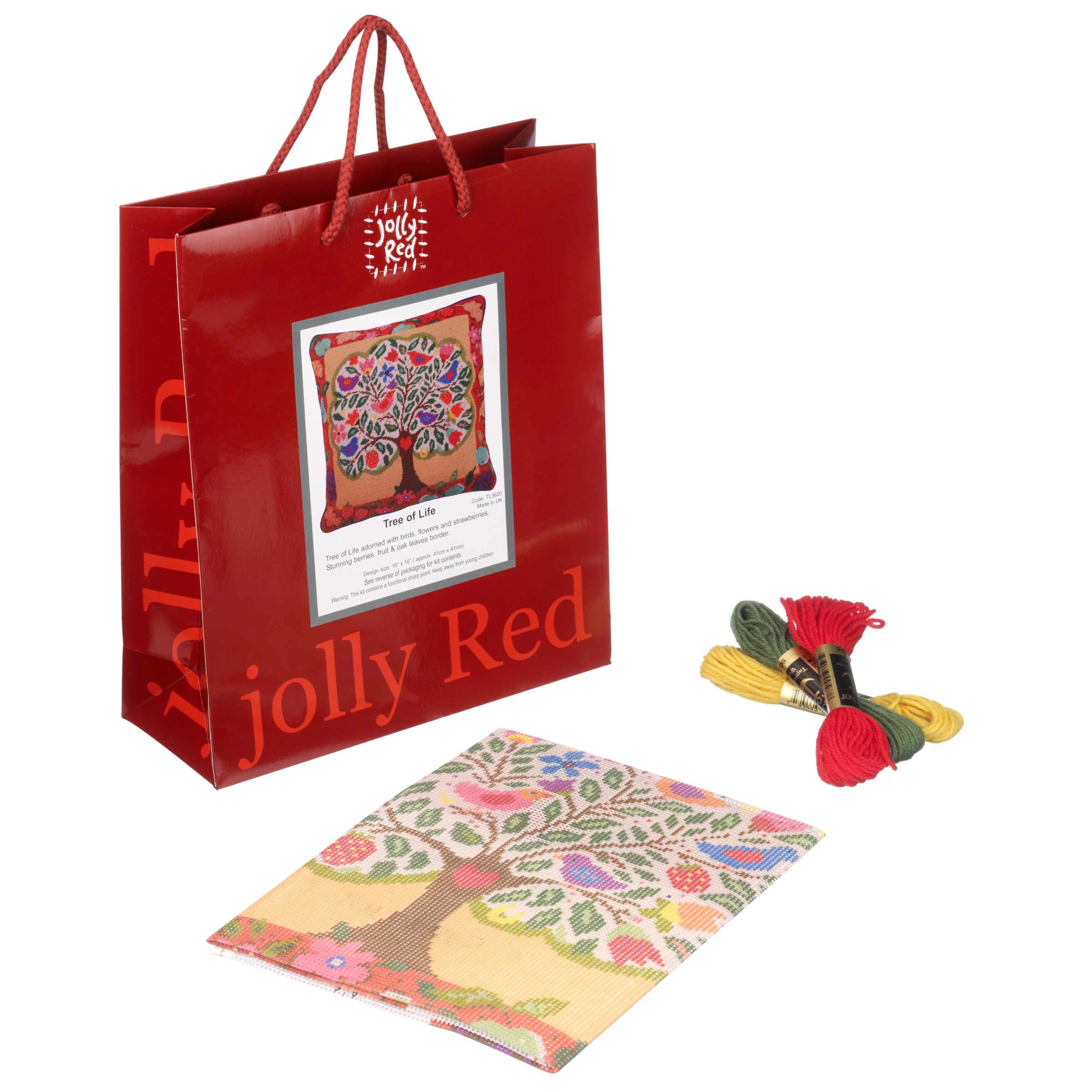 Jolly Red Tree of Life Needlepoint Tapestry Kit