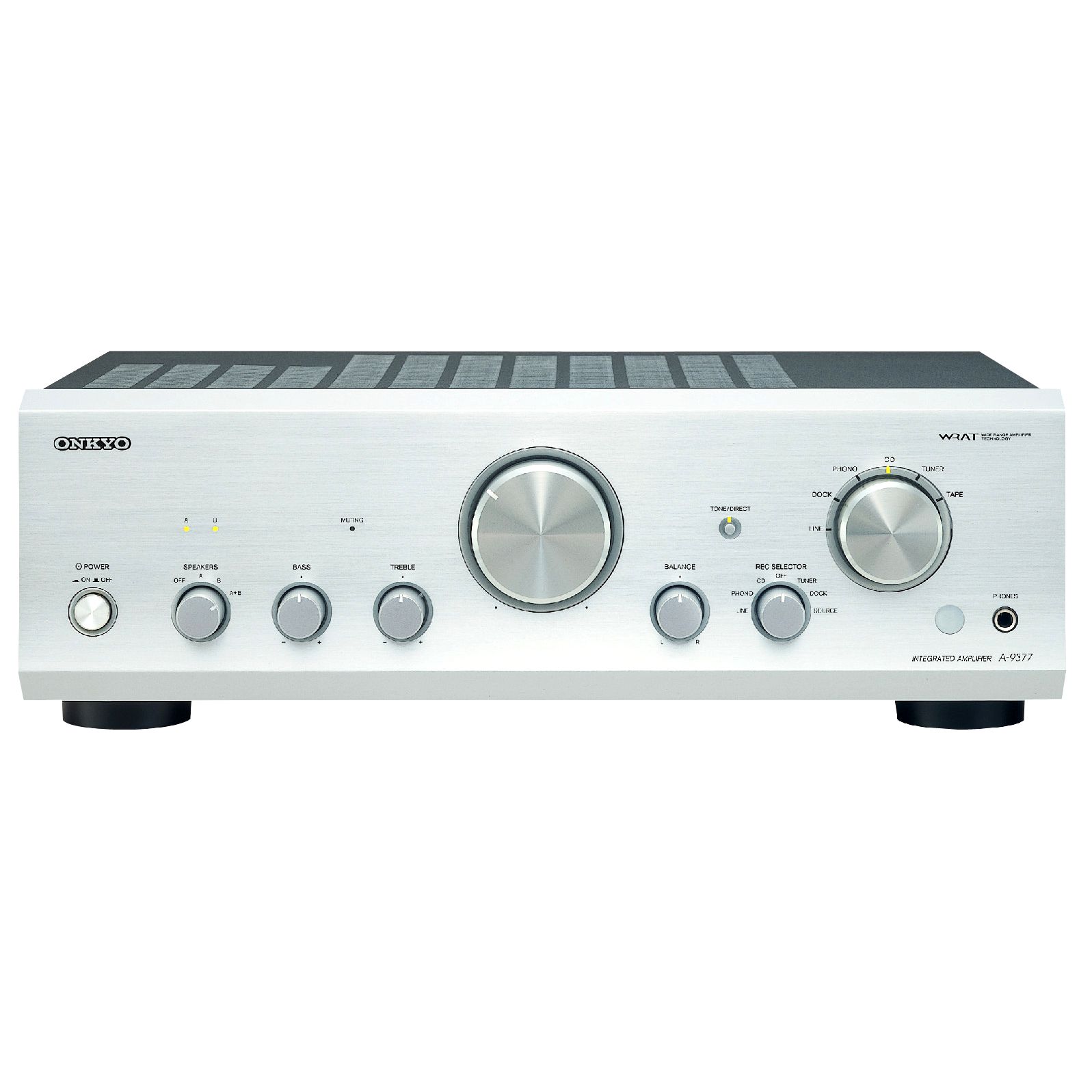 Onkyo A-9377S Integrated Stereo Amplifier, Silver at John Lewis
