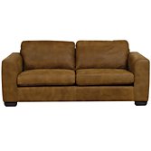 John Lewis Felix Large Leather Sofa, Masai Hide/Dark Leg, width 202cm