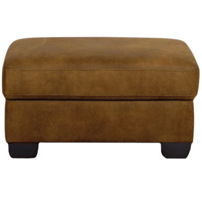 John Lewis Felix Leather Footstool, Masai Hide/Dark Leg at John Lewis