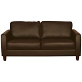 John Lewis Portia Leather Medium Sofa, Earth / Dark Leg, width 183cm