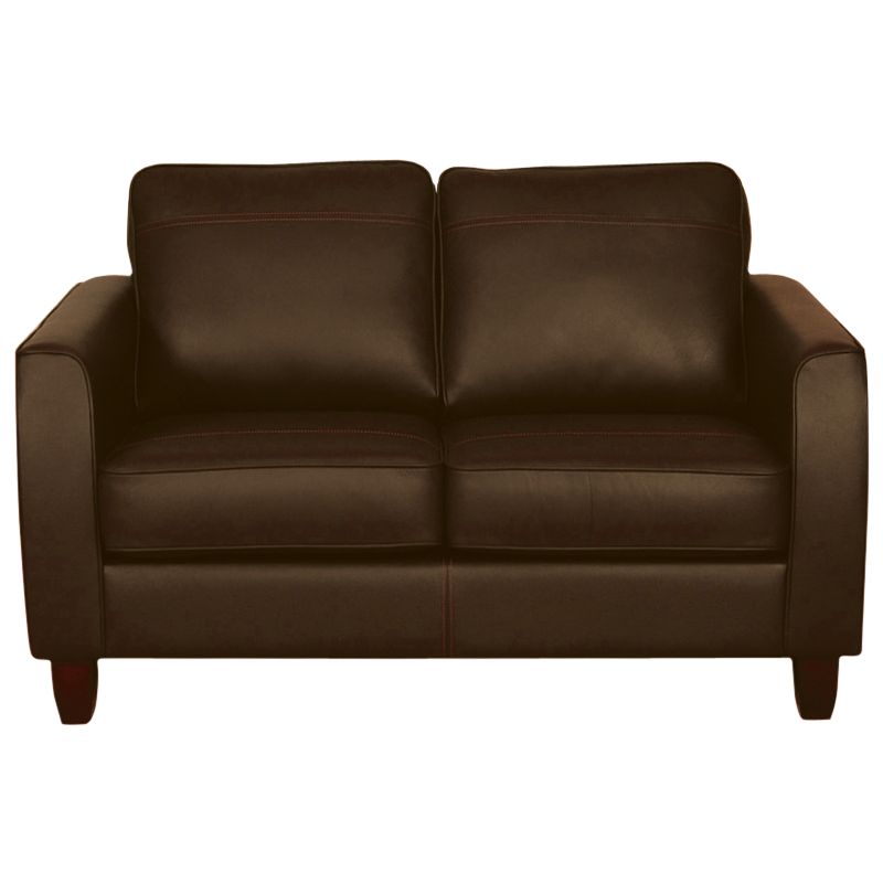 John Lewis Portia Leather Small Sofa, Earth /