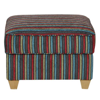 John Lewis Portia Footstool, Red Stripe at John Lewis