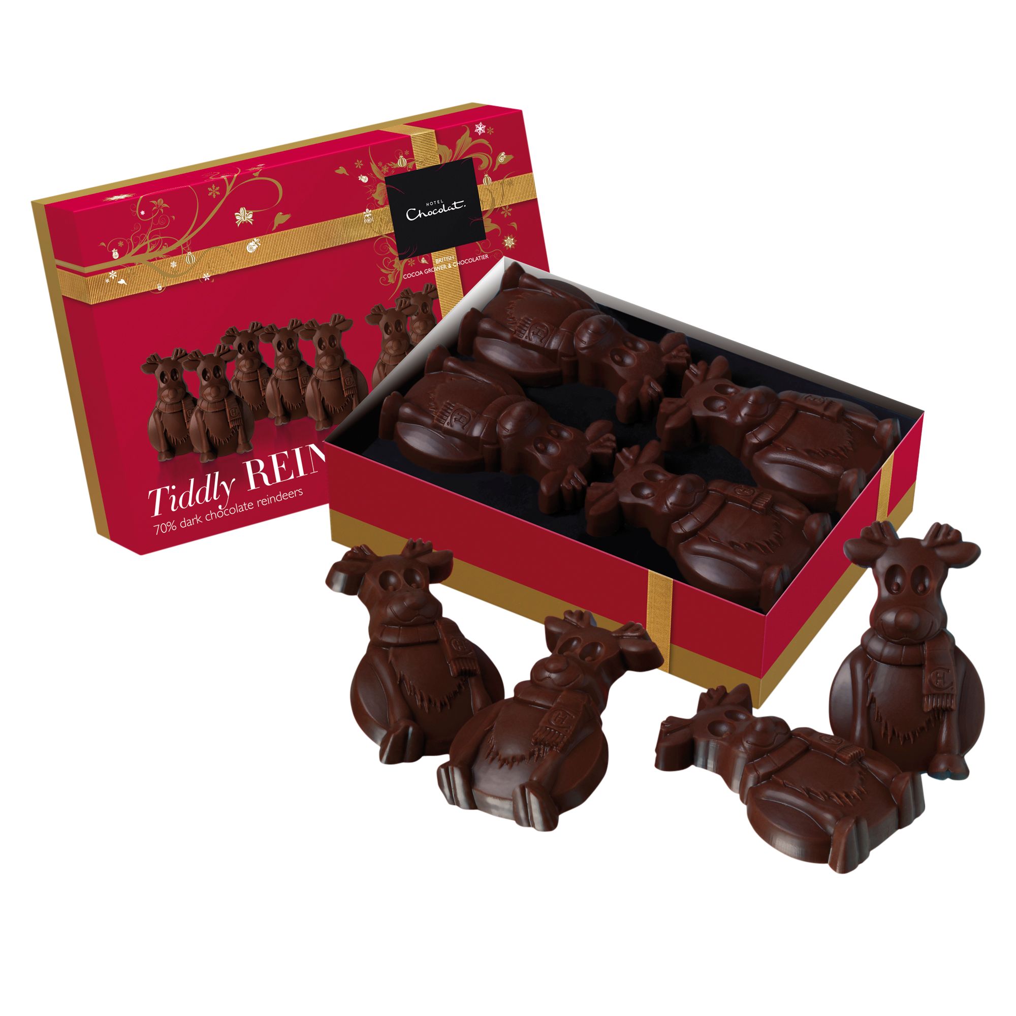 Hotel Chocolat Tiddly Reindeer, Dark Chocolate, 85g