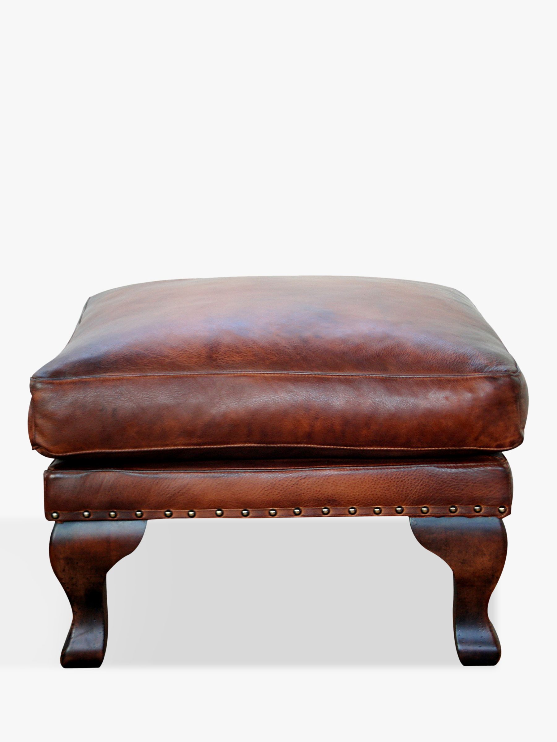 John Lewis Compton Leather Footstool at John Lewis