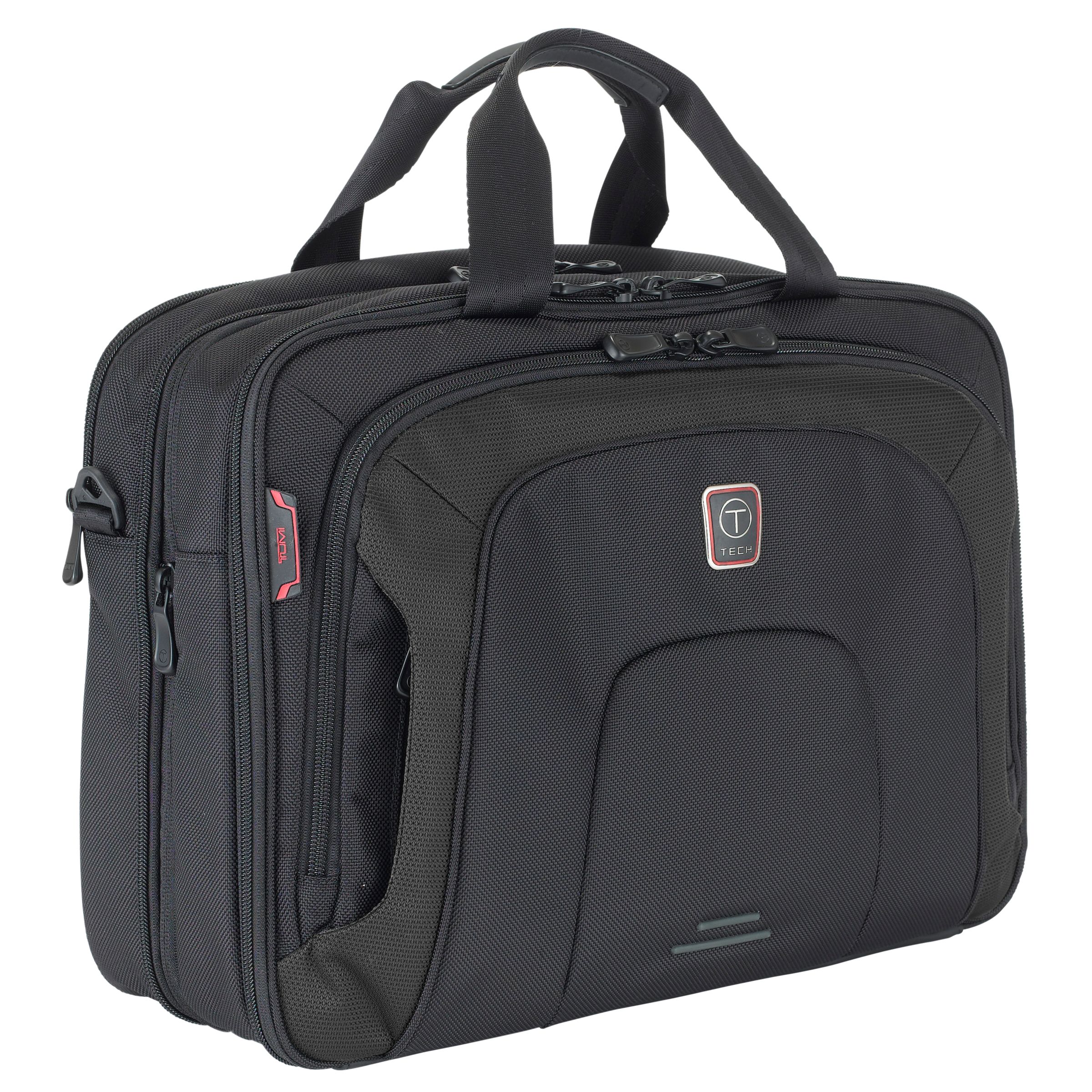 T-Tech by Tumi Presidio T-Pass Filbert Laptop Briefcase, Black at John Lewis