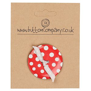 The Button Company Large Spot Button Card, Red