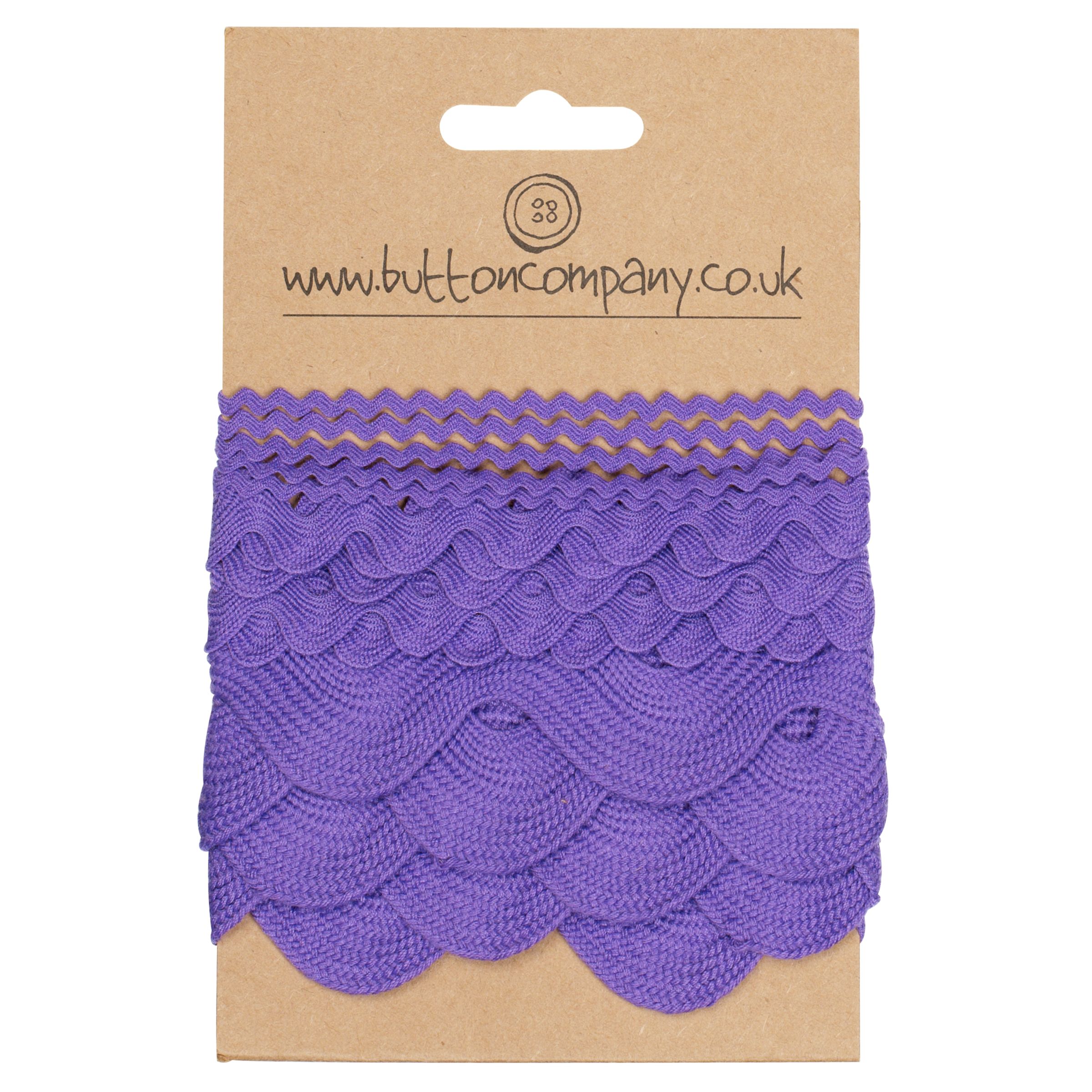 The Button Company Ric Rac Cards, Purple