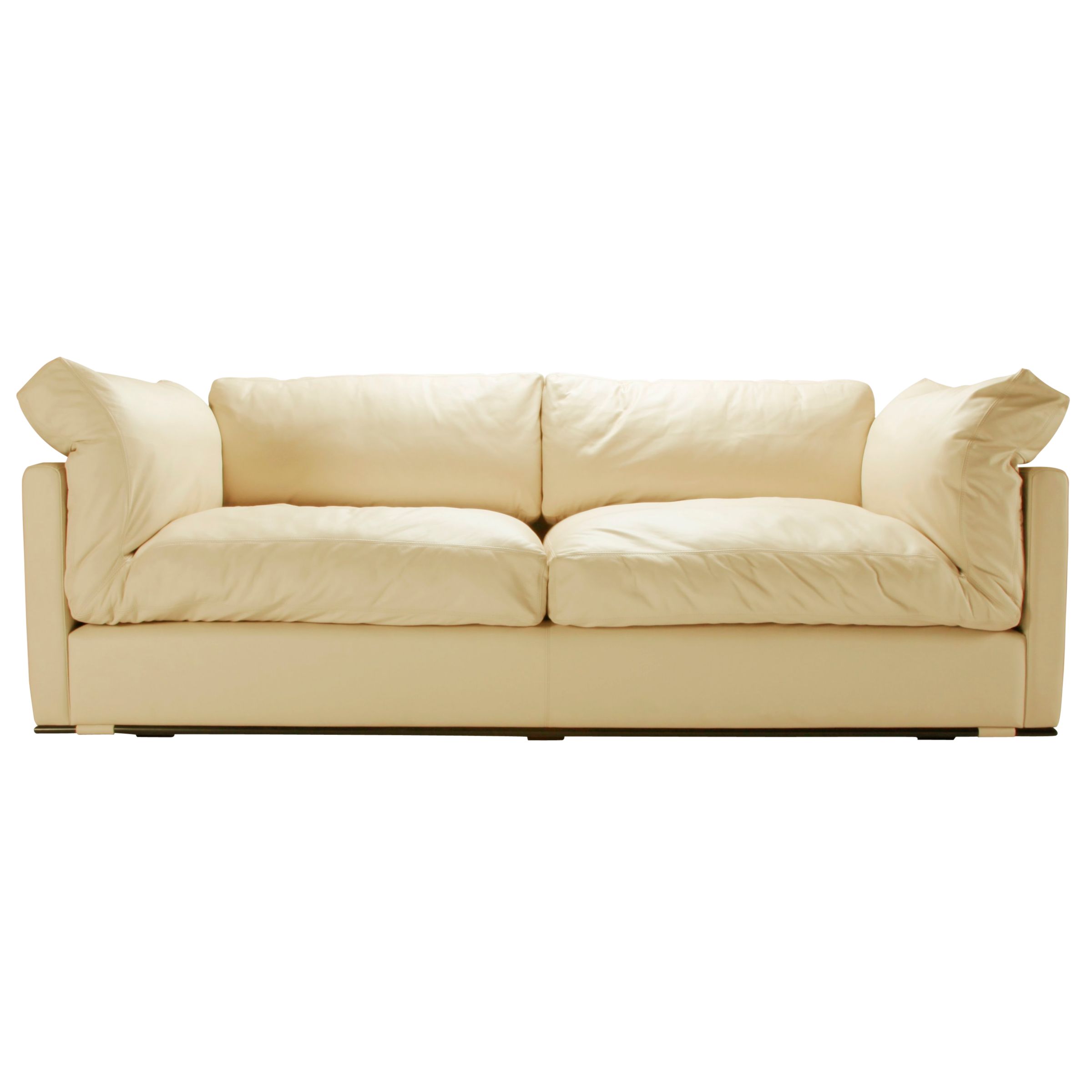 John Lewis Doona Grand Leather Sofa, Ivory at John Lewis