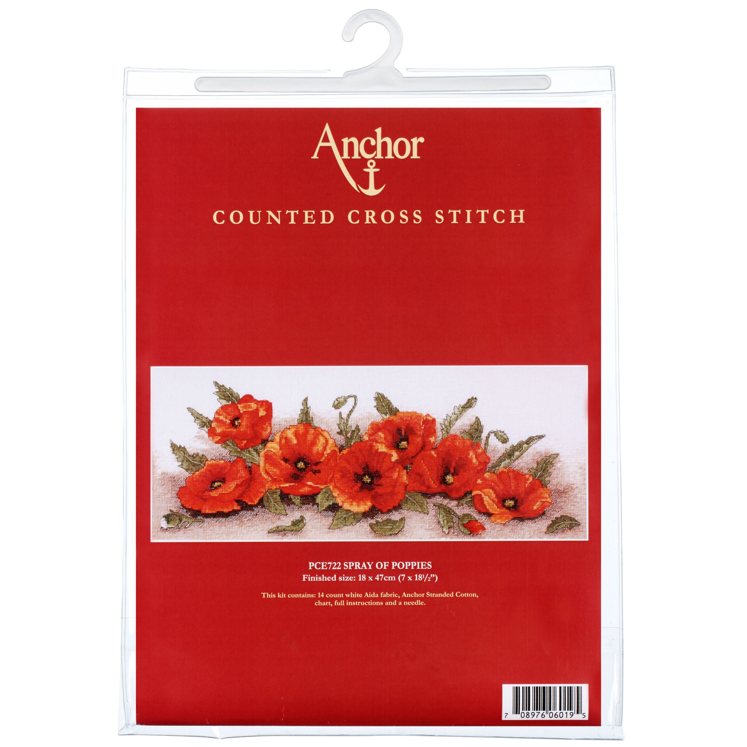 Anchor Spray of Poppies Cross Stitch Kit