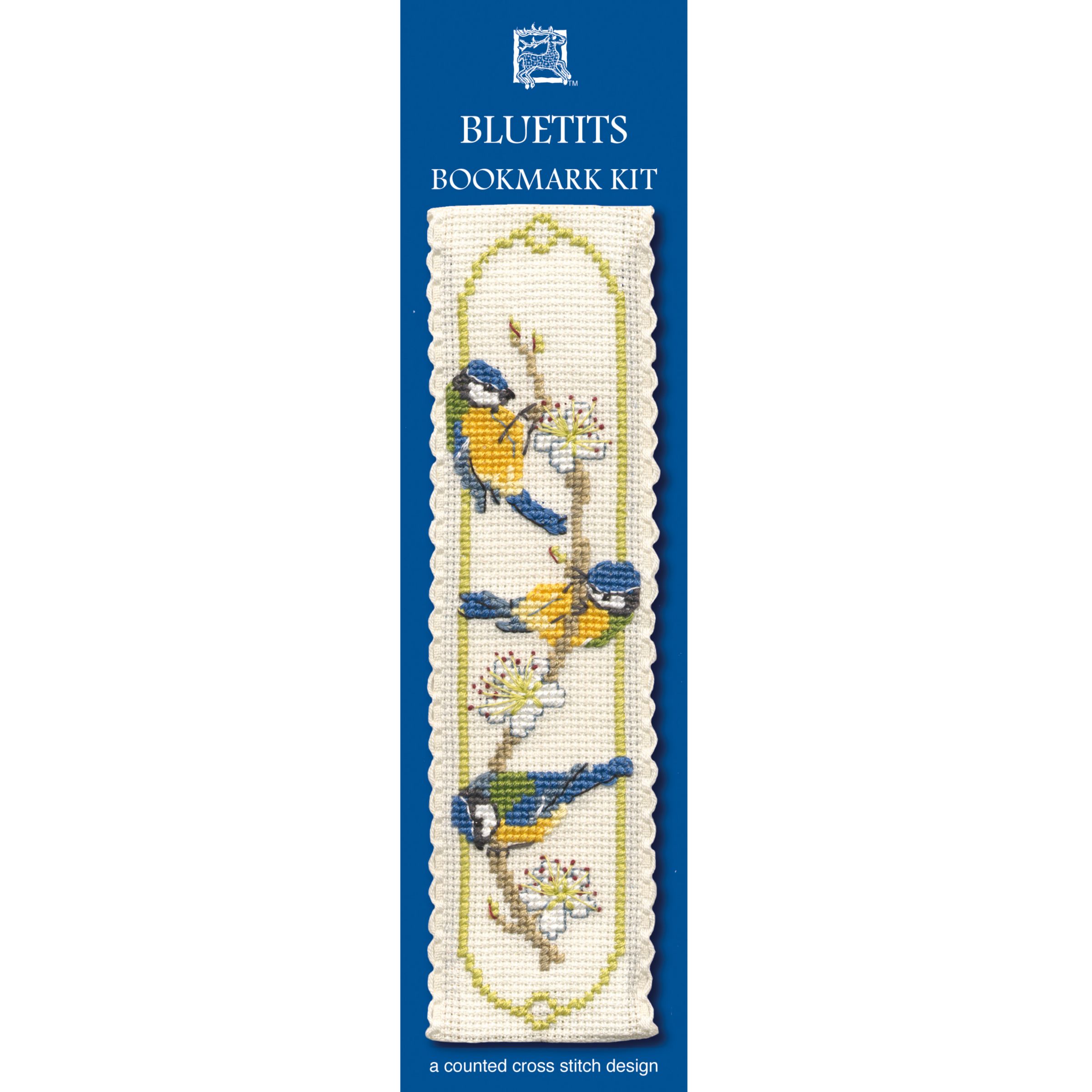 Textile Heritage Blue Tits Bookmark Cross Stitch Kit