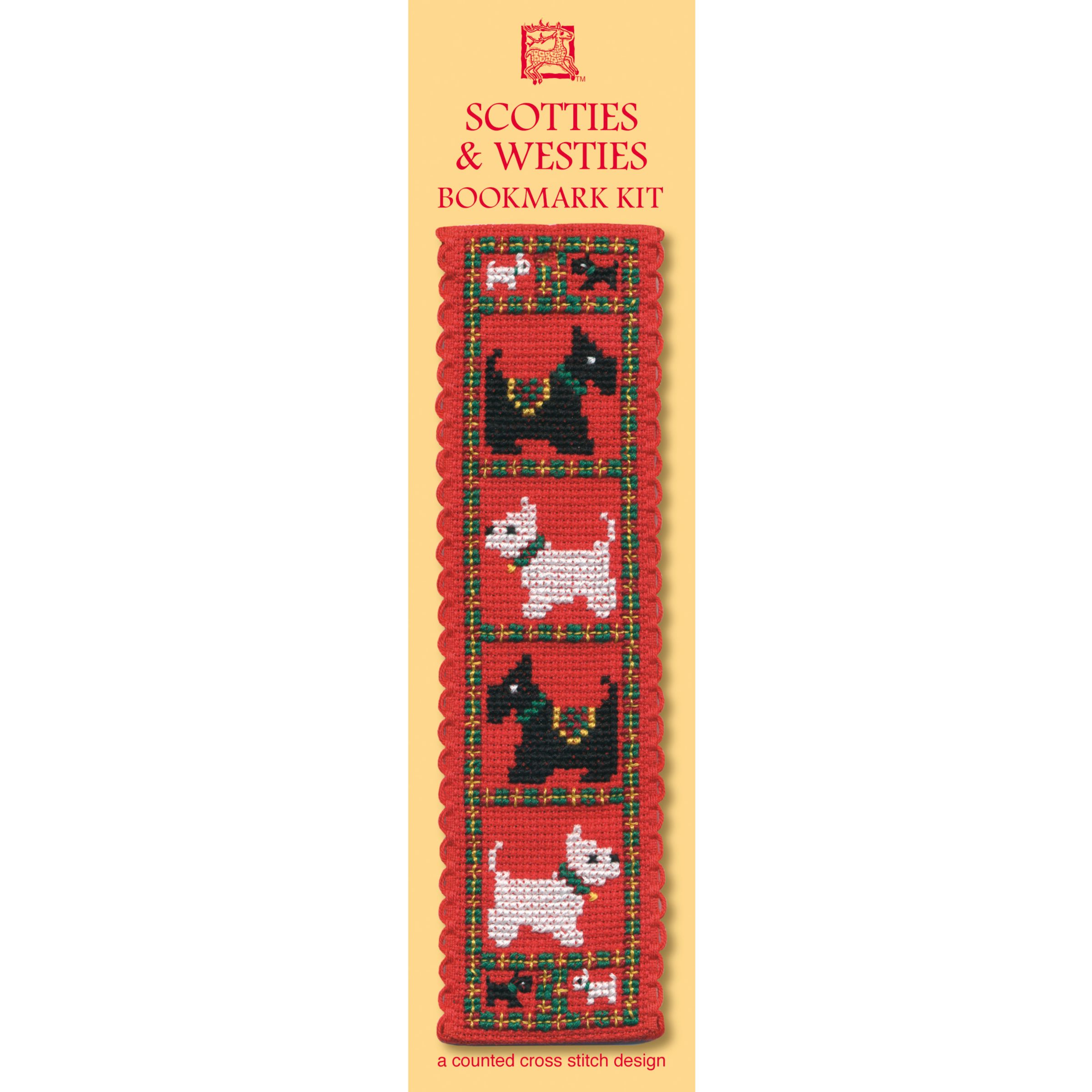 Textile Heritage Scotties & Westies Bookmark Cross Stitch Kit