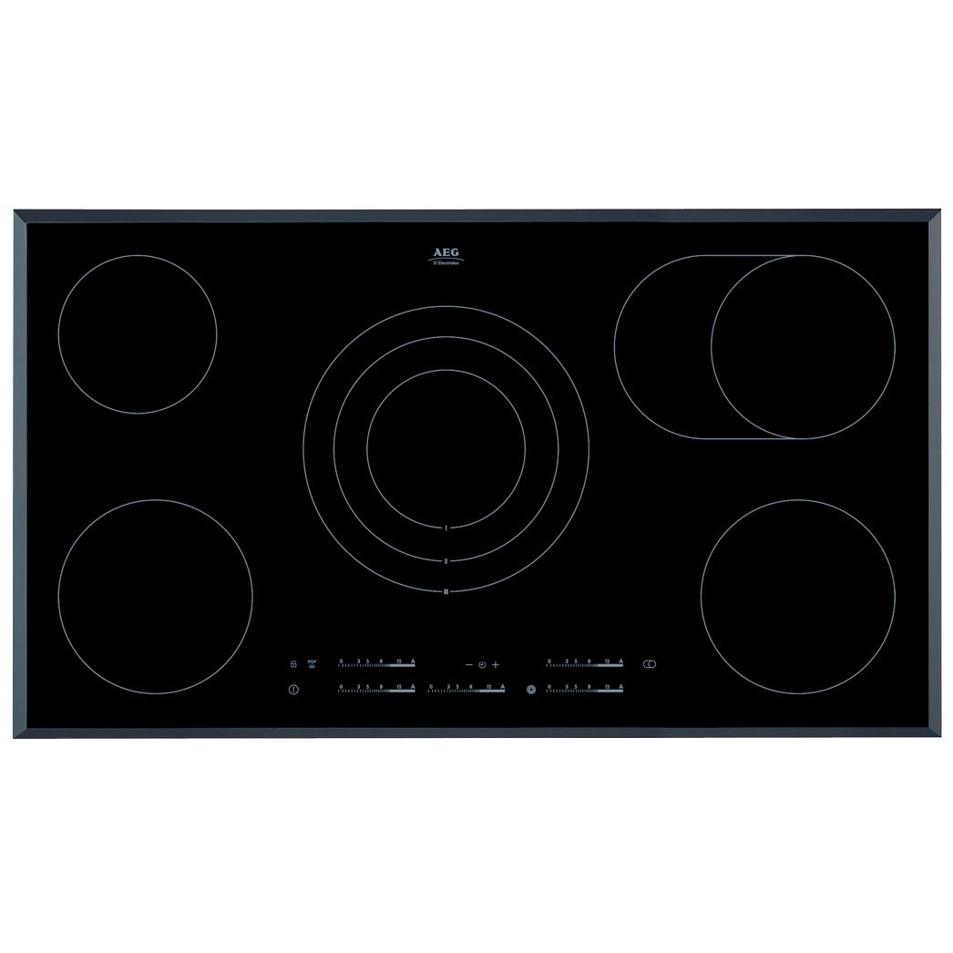 AEG HK955070FB Ceramic Hob, Black at John Lewis