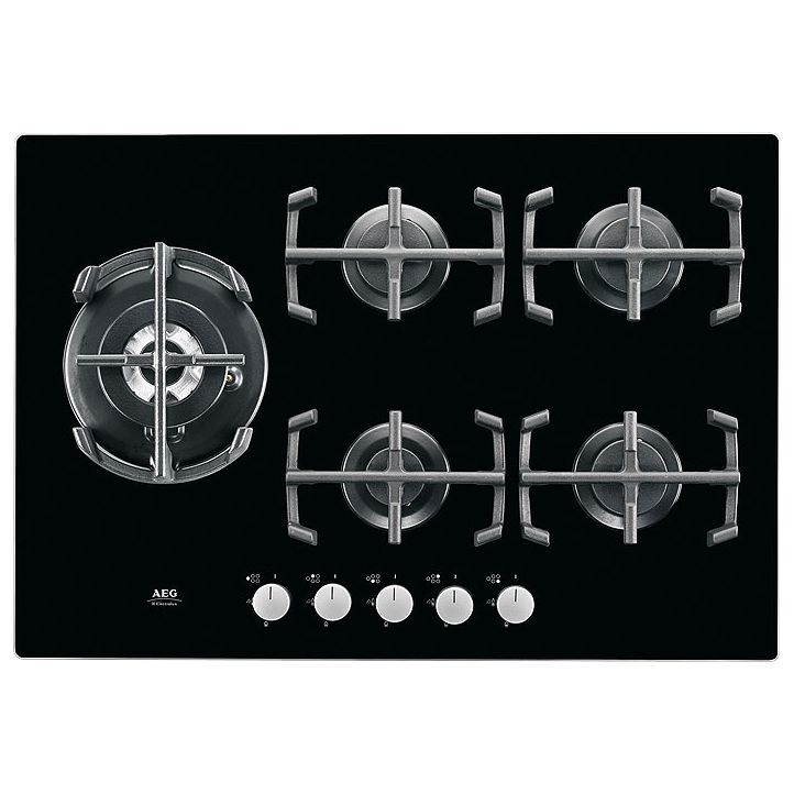 AEG 79580GB Gas Hob, Black at John Lewis