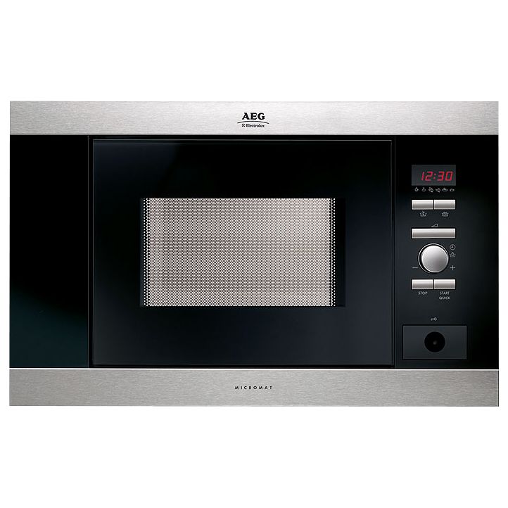 AEG MC1762EM Built-in Microwave and Grill, Stainless Steel at JohnLewis