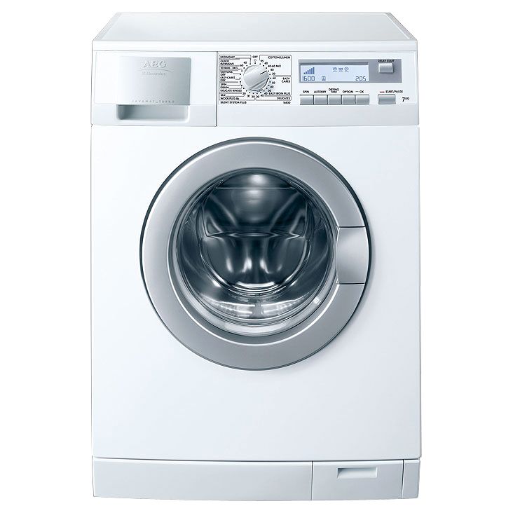 AEG L16850 Washer Dryer, White at John Lewis