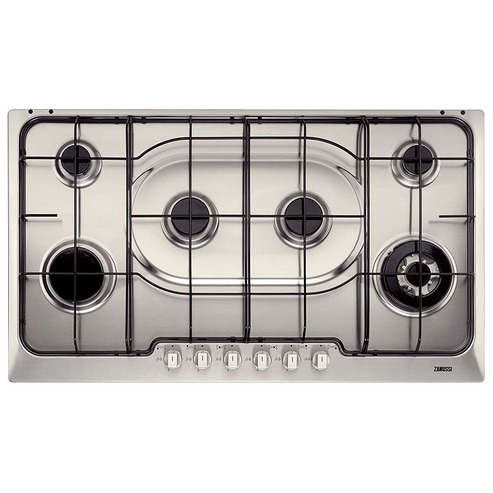 Zanussi ZGF980ITX Gas Hob, Stainless Steel at John Lewis