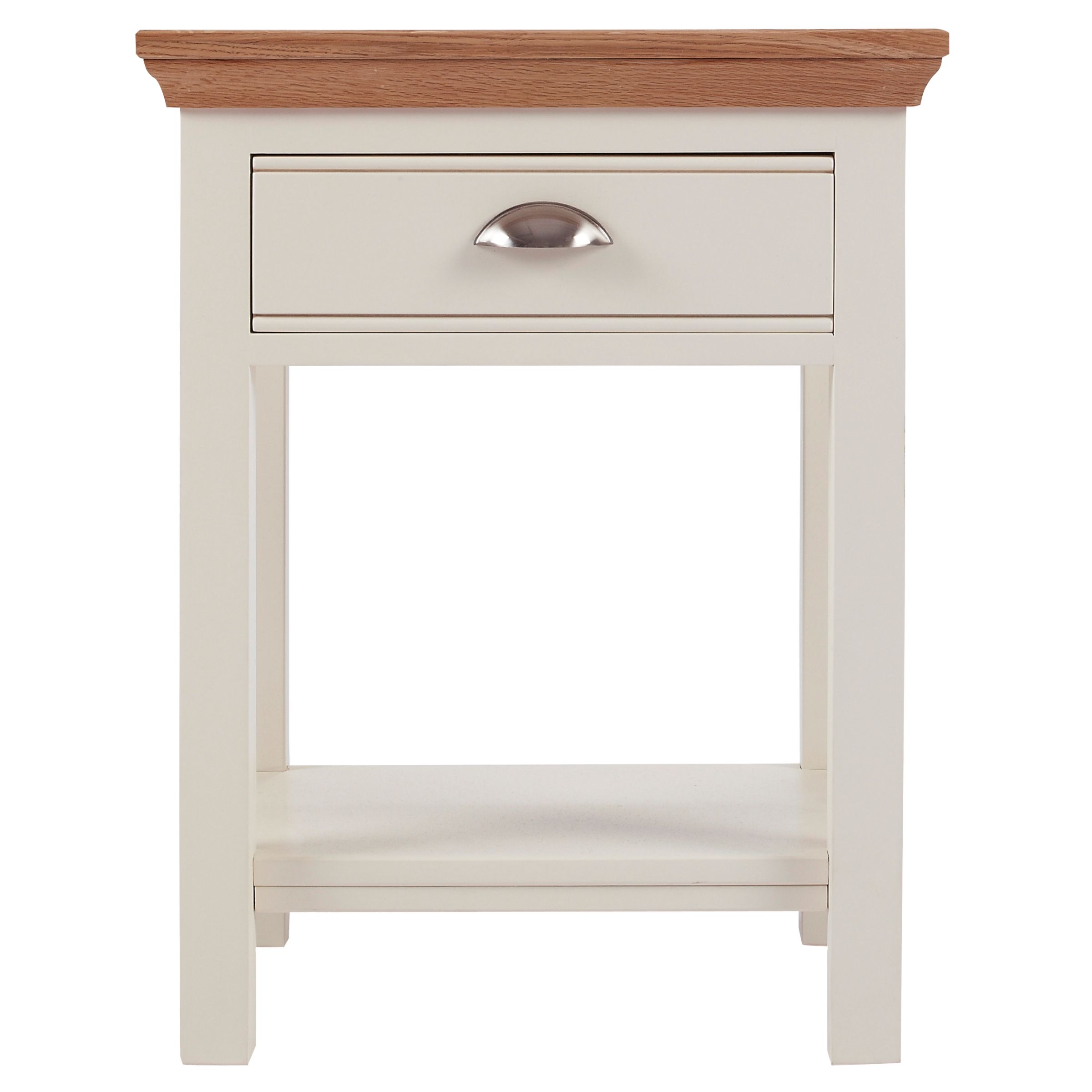 John Lewis Hampton 1 Drawer Bedside Table, Ivory at John Lewis