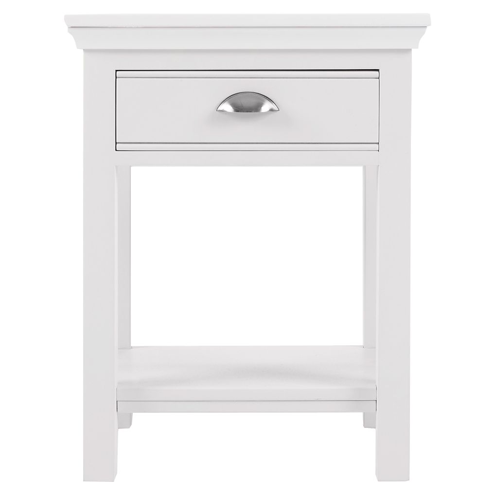 John Lewis Hampton 1 Drawer Bedside Table, White at John Lewis