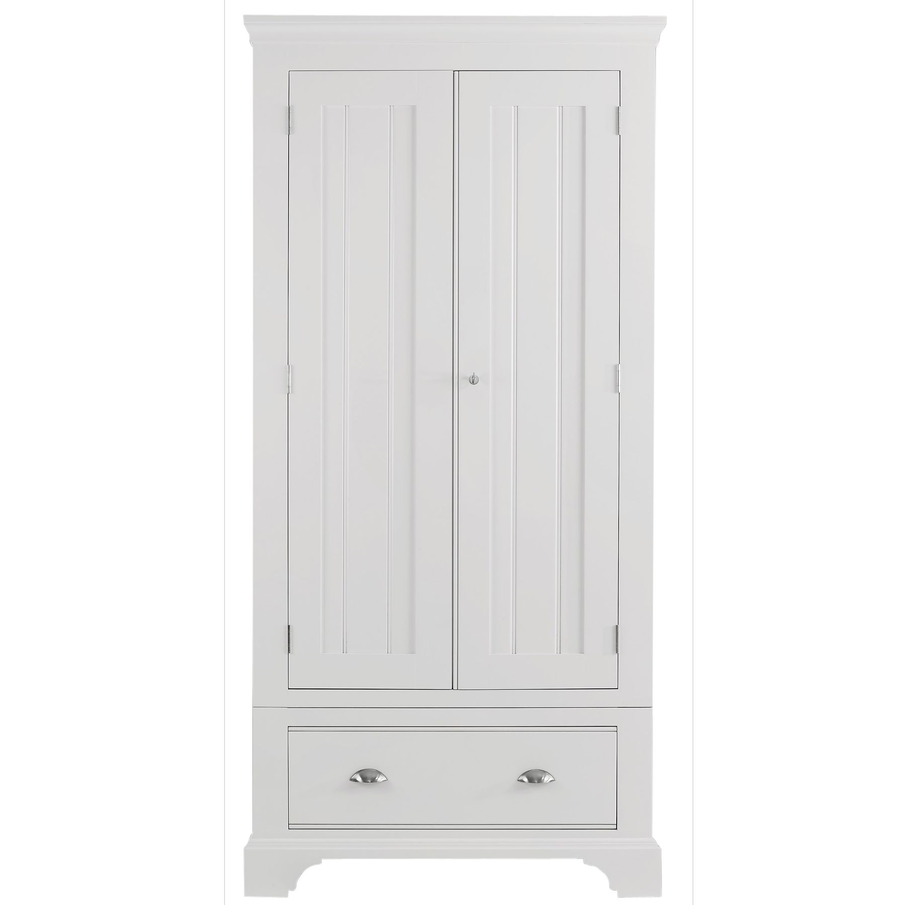 Hampton 2 Door 1 Drawer Wardrobe, White