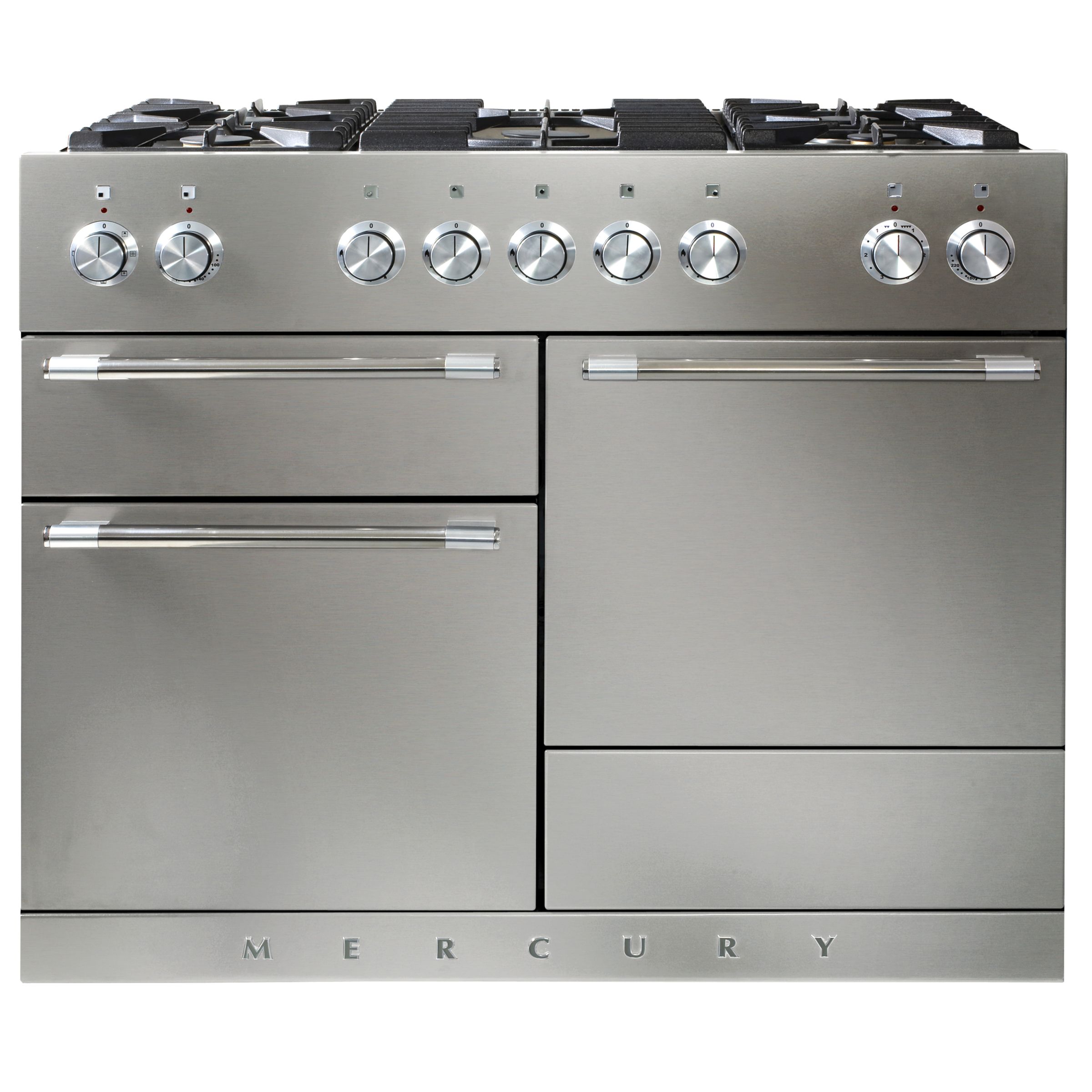 Mercury MCY1100DFSS Dual Fuel Cooker, Stainless Steel at John Lewis