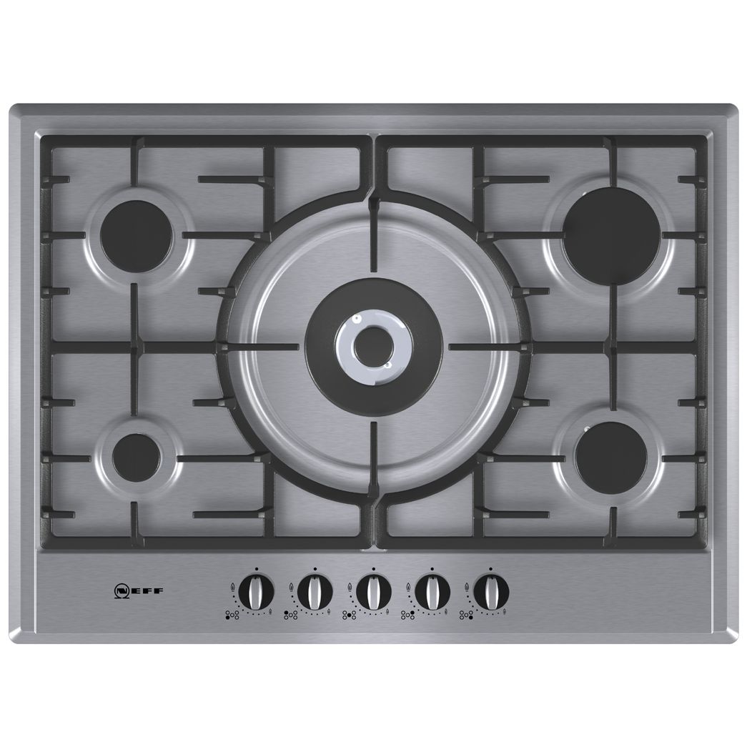 Neff T25S56N0GB Gas Hob, Stainless Steel at John Lewis