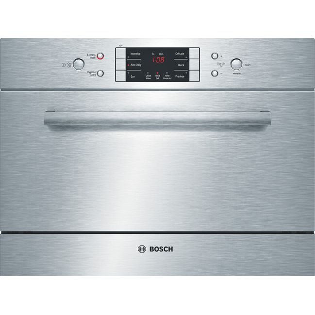 Bosch SKE63M05GB Compact Integrated Dishwasher, Brushed Steel at John Lewis