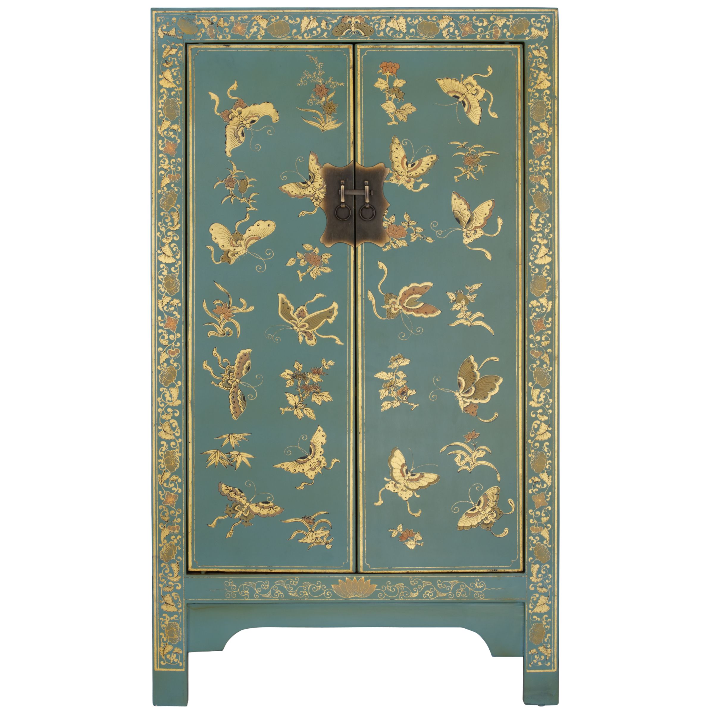 John Lewis Chinese Collection Kyra Medium Cabinet, Blue at JohnLewis