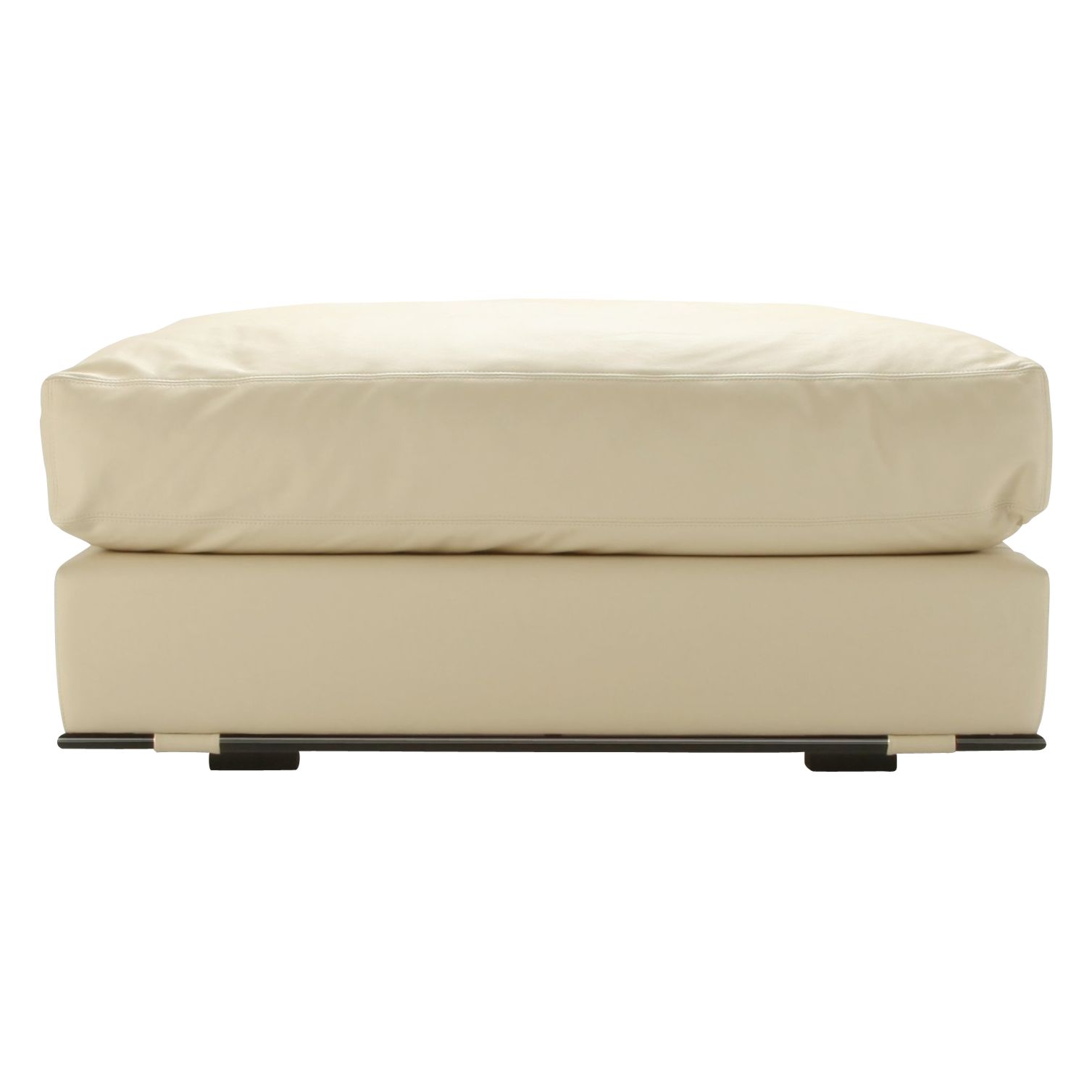 John Lewis Doona Leather Footstool, Ivory at John Lewis