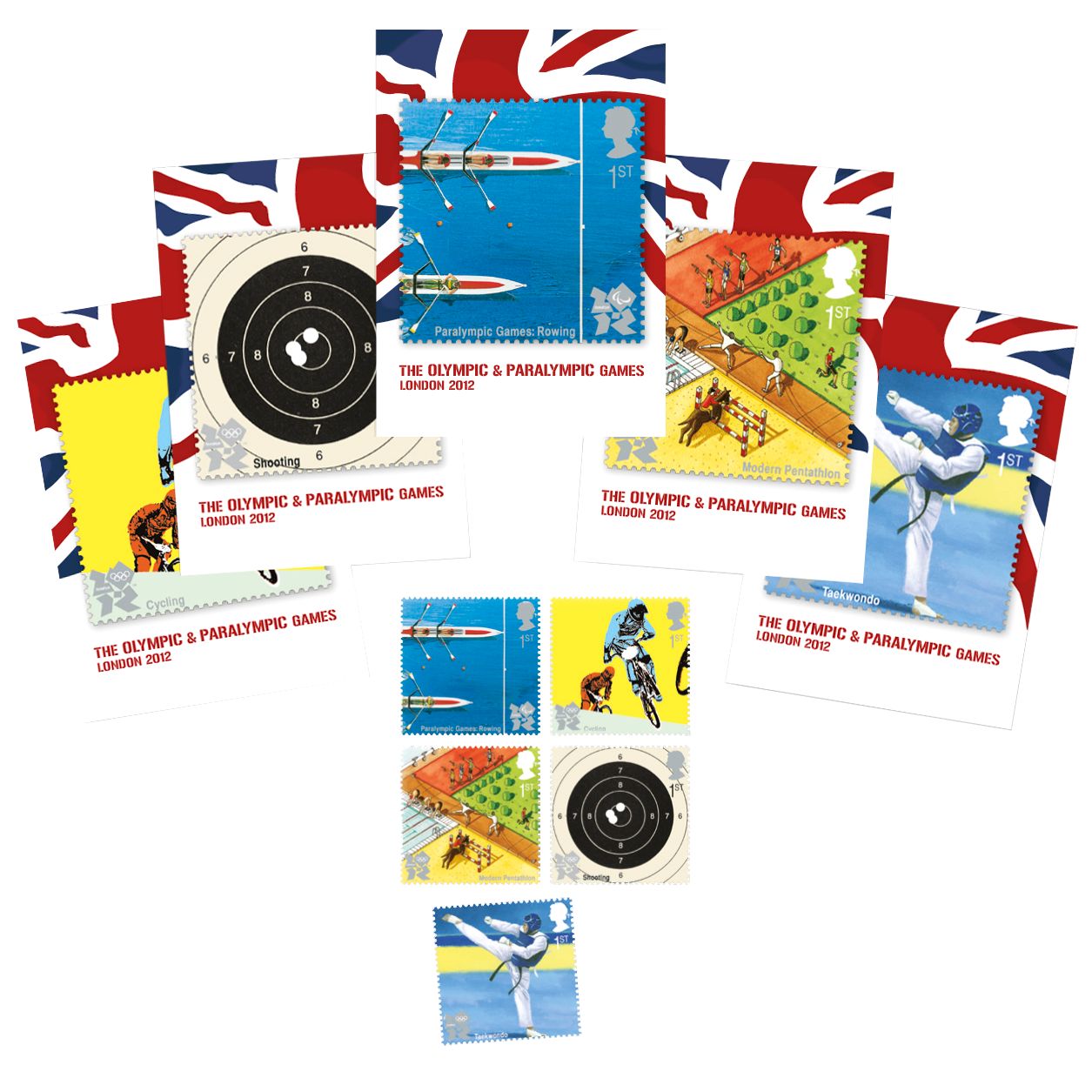Royal Mail London 2012 Olympic and Paralympic Games Postcards & Stamps, Rowing, Set of 5