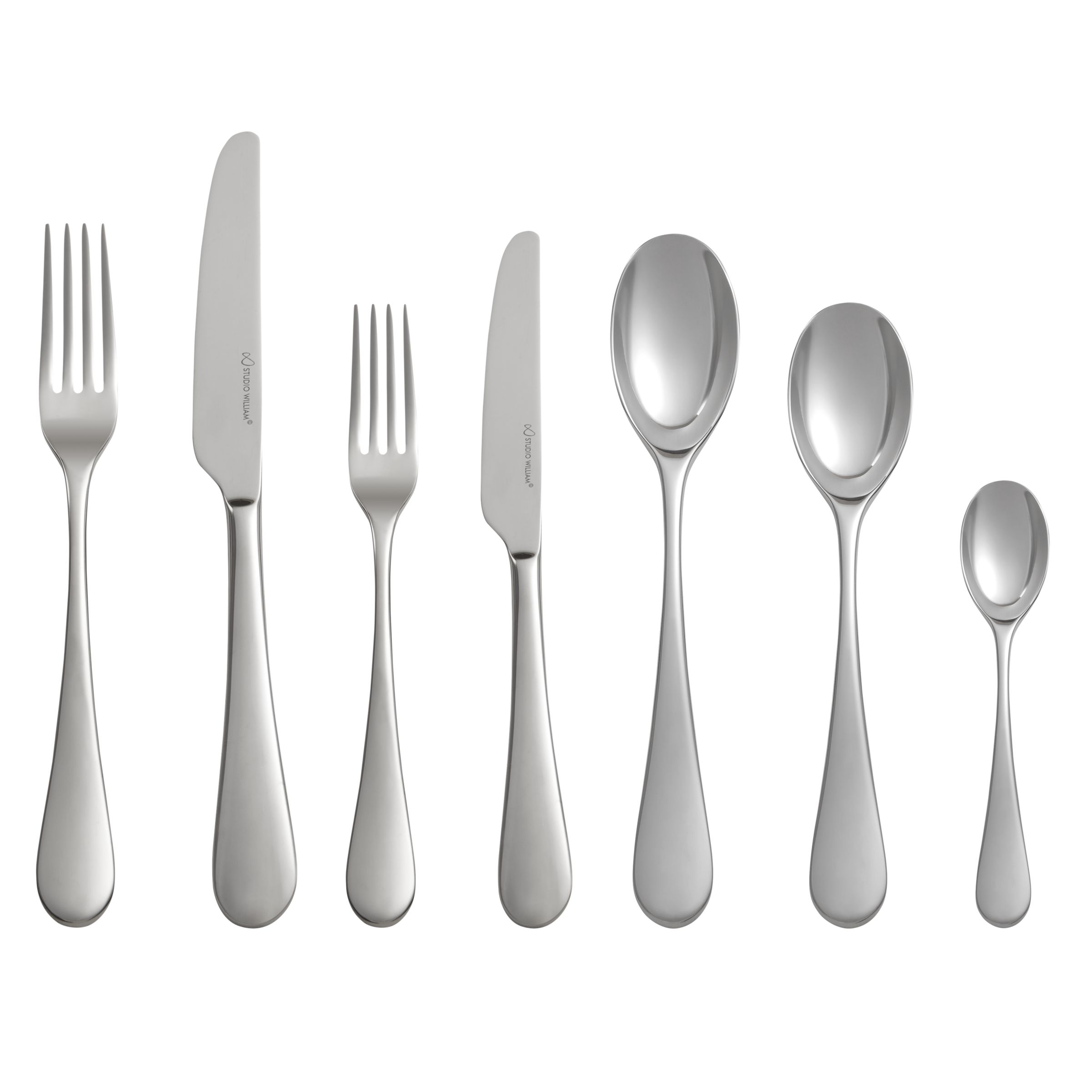 Studio William Mulberry 42- Piece Cutlery Set at John Lewis