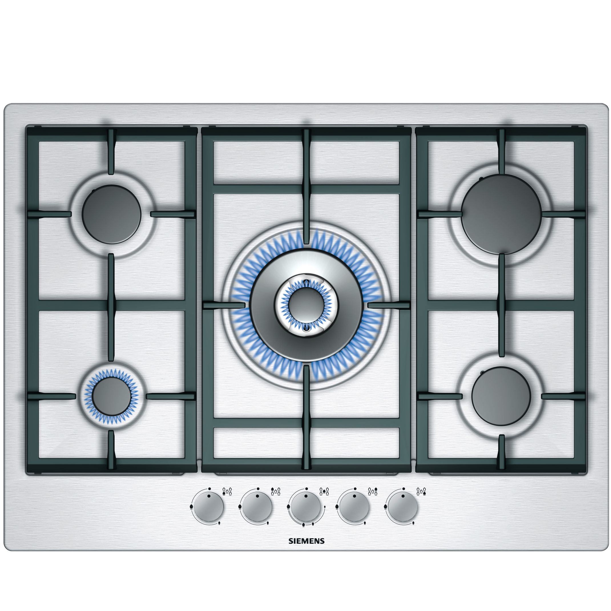 Siemens EC715RB90E Gas Hob, Stainless Steel at John Lewis