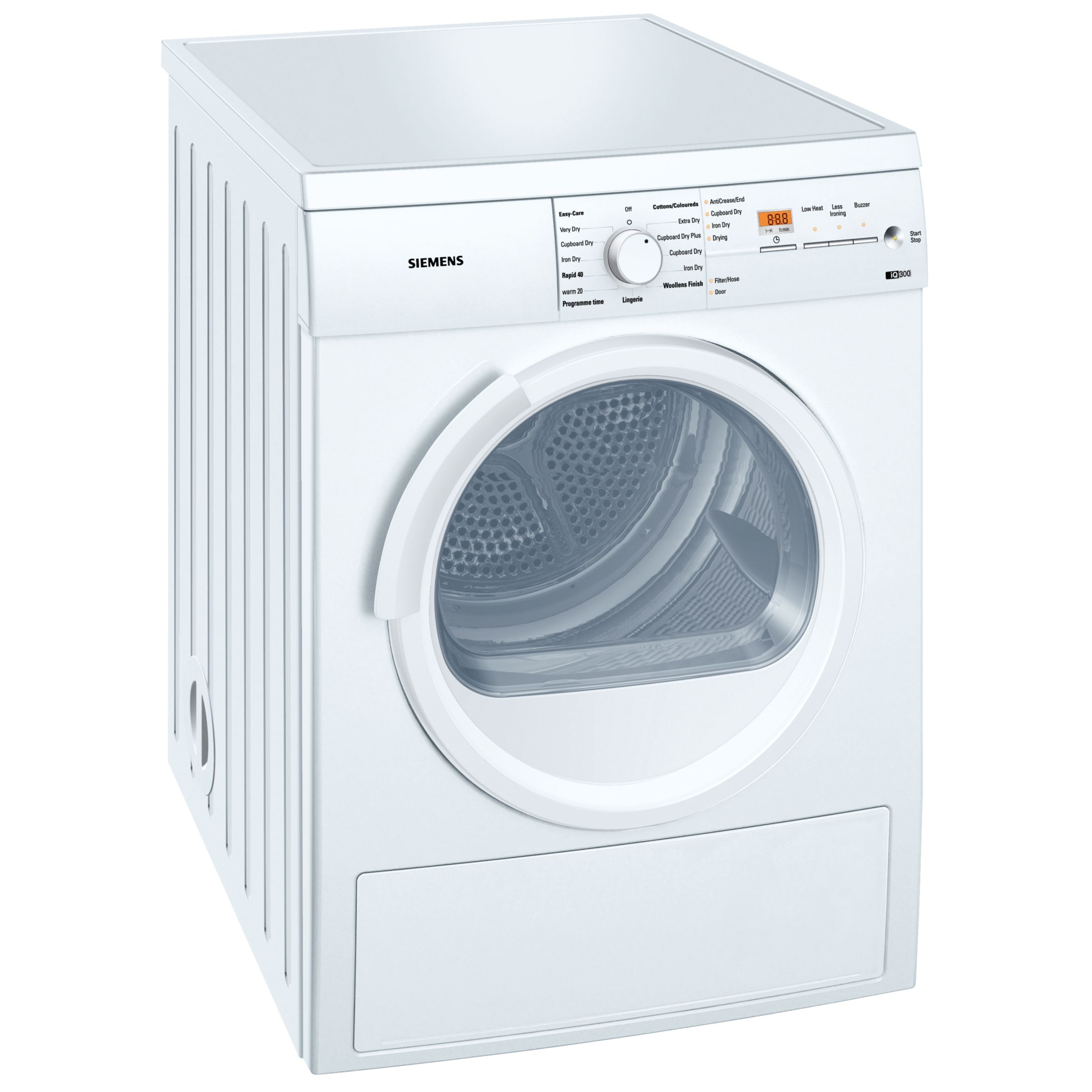 Siemens WT36V394GB Vented Tumble Dryer, White at JohnLewis