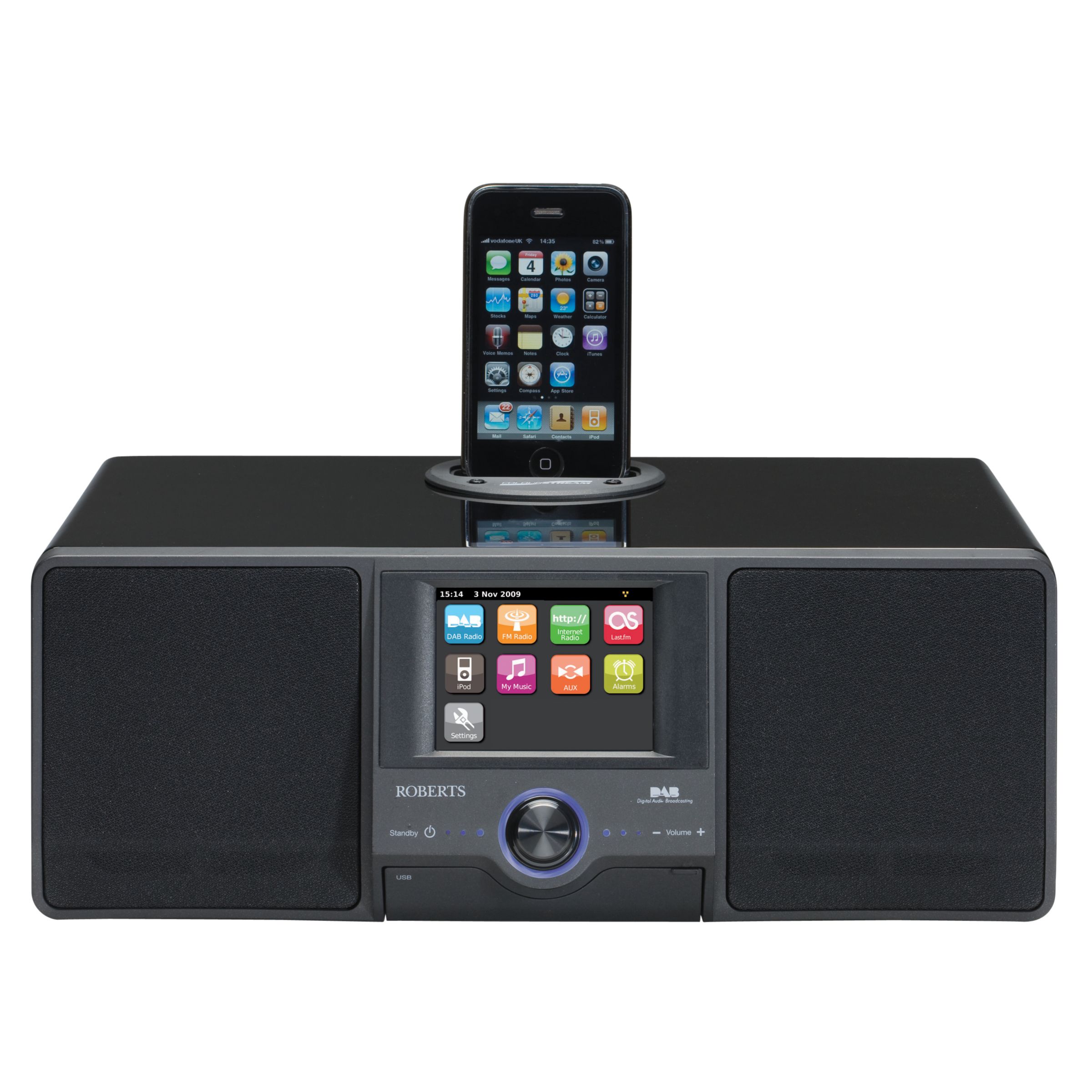 ROBERTS Colour Stream DAB Internet Radio and iPod Dock at John Lewis