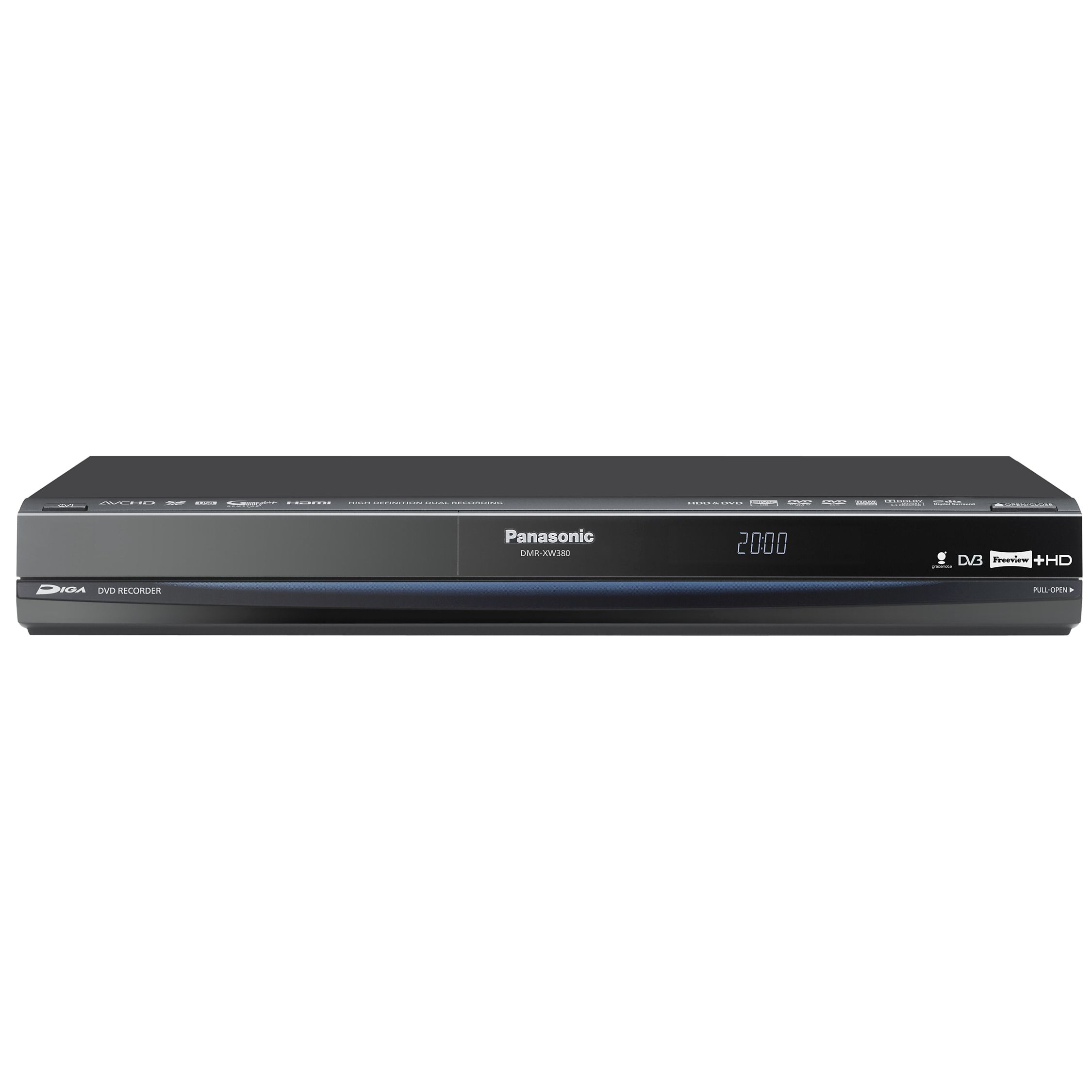 Panasonic DMR-XW380 DVD/HDD 250GB Digital Recorder with Built-in Freeview+ HD at John Lewis