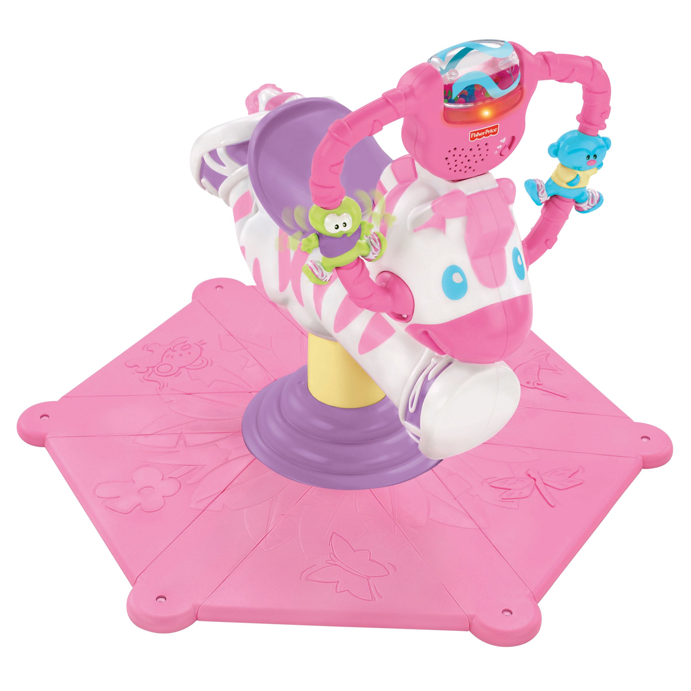 Fisher-Price Bounce and Spin Pink Zebra