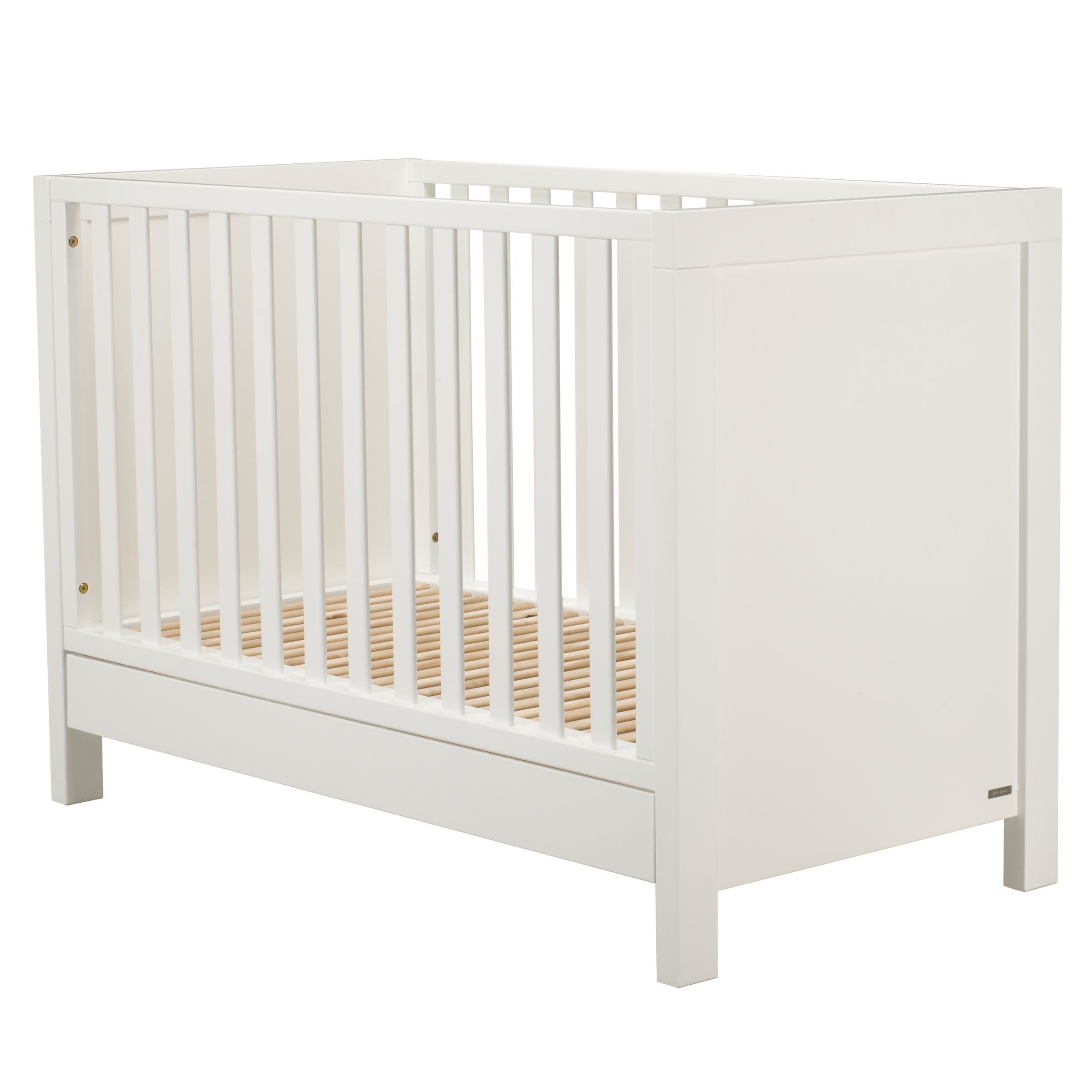 John Lewis Olivia Cot with Drawer, White/White at JohnLewis