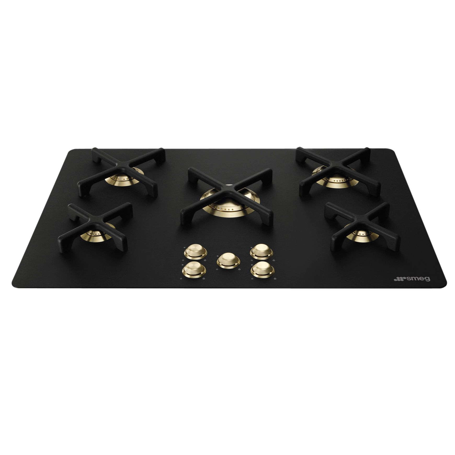 Smeg P755AN Marc Newson Gas Hob, Vetro Nero at John Lewis