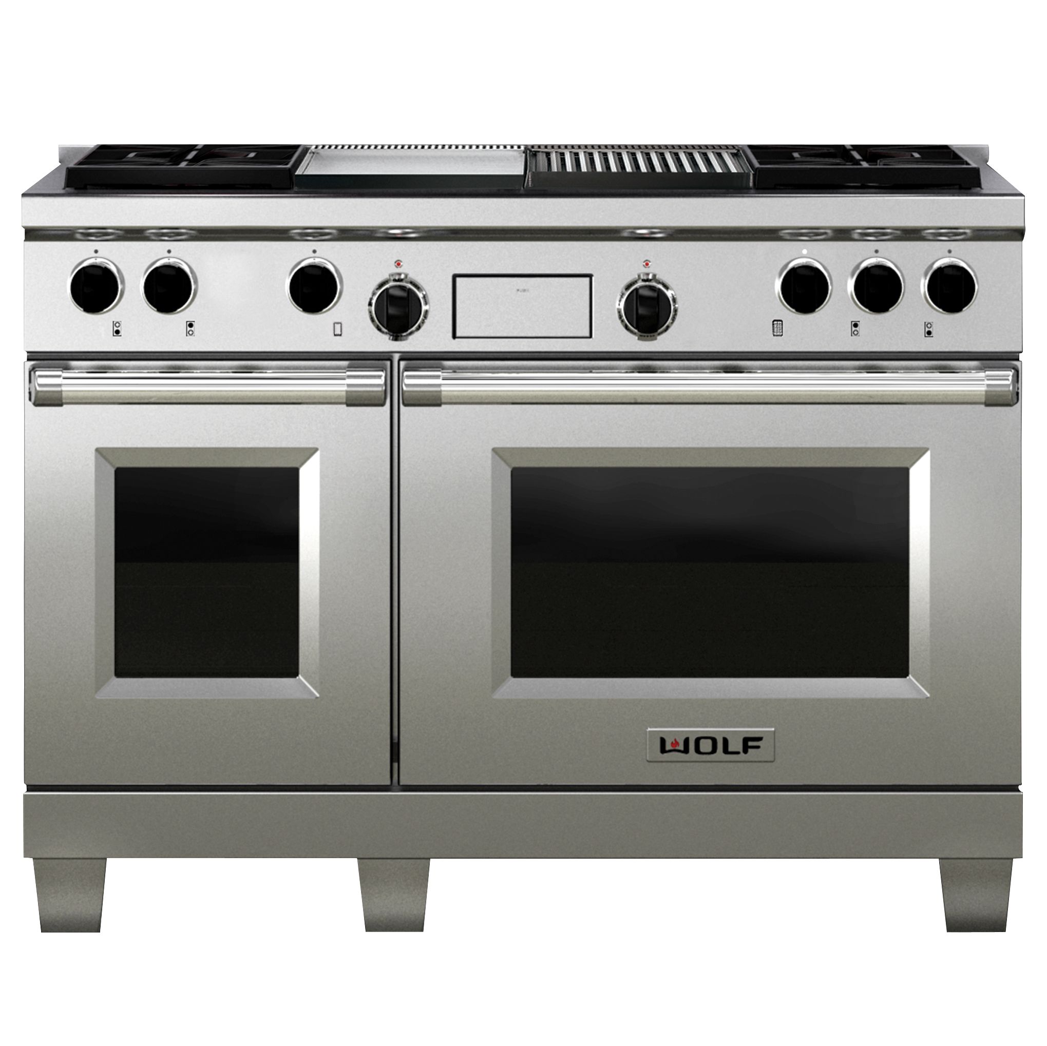 Wolf ICBDF484CG Dual Fuel Range Cooker, Stainless Steel at John Lewis