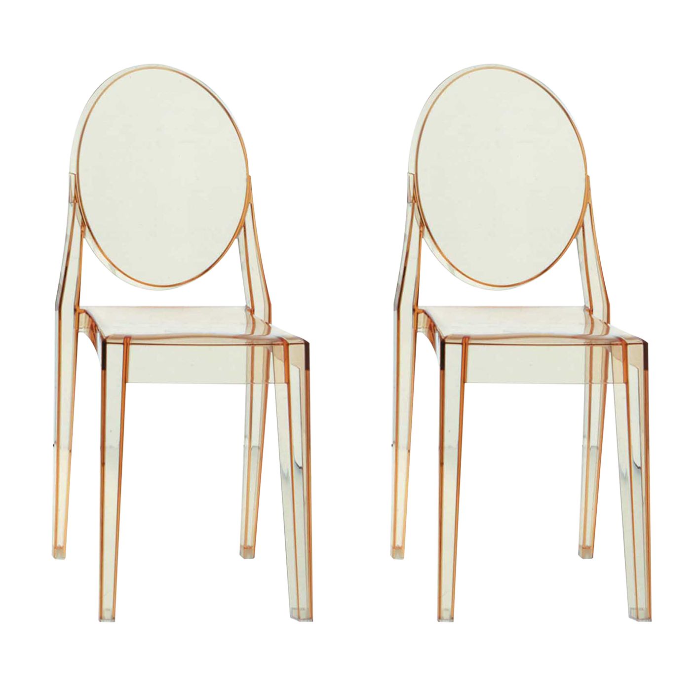 Philippe Starck for Kartell Victoria Ghost Chair, Rose, Pair at John Lewis