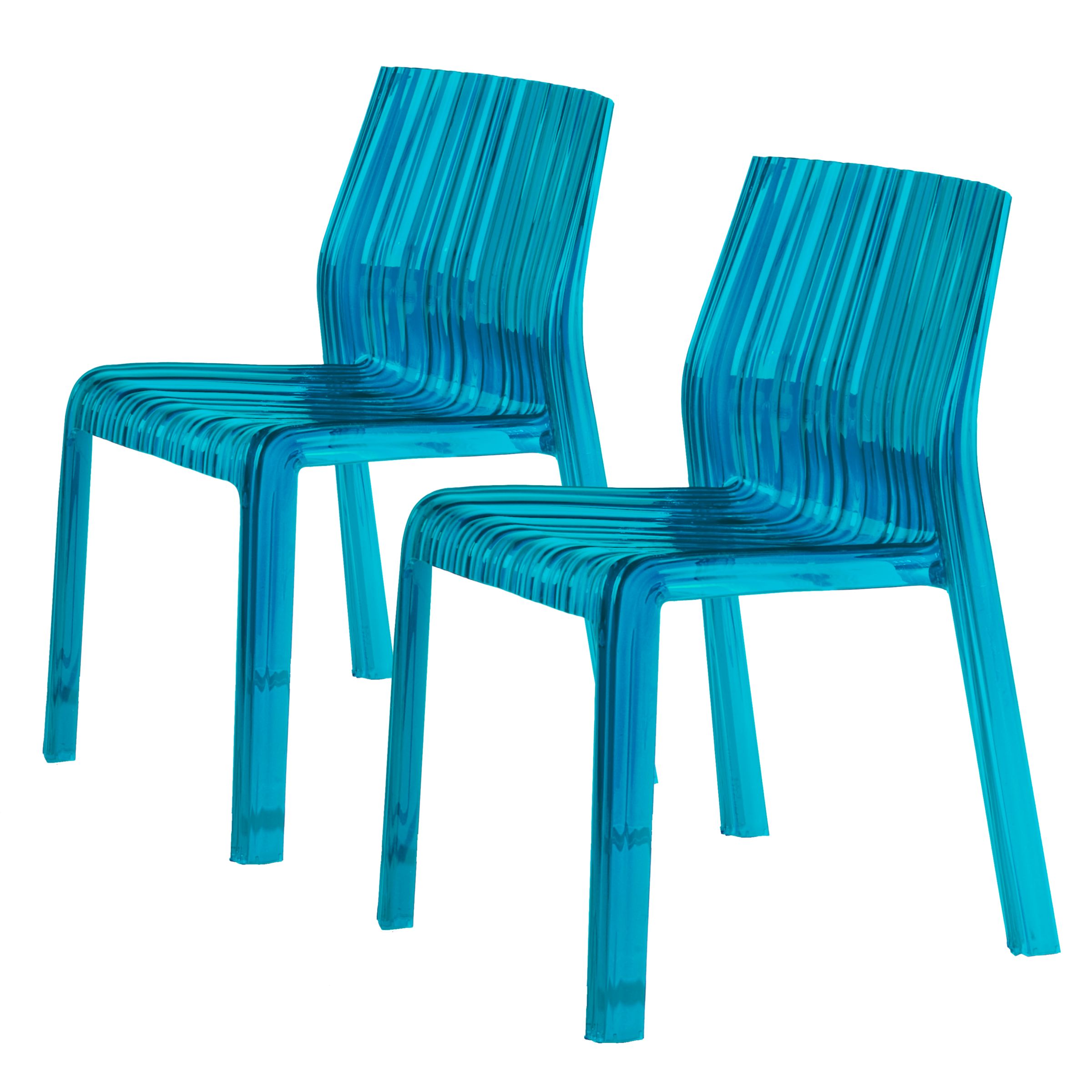 Patricia Urquiola for Kartell Frilly Chair, Turquoise, Pair at John Lewis