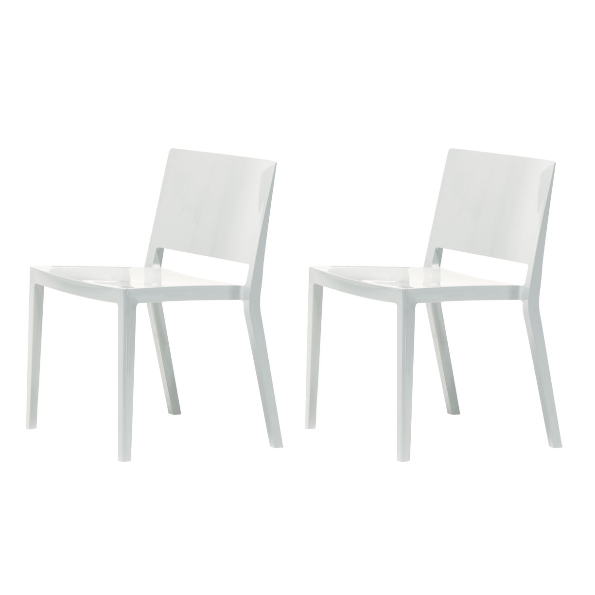 Kartell Lizz Chair, White, Pair at John Lewis