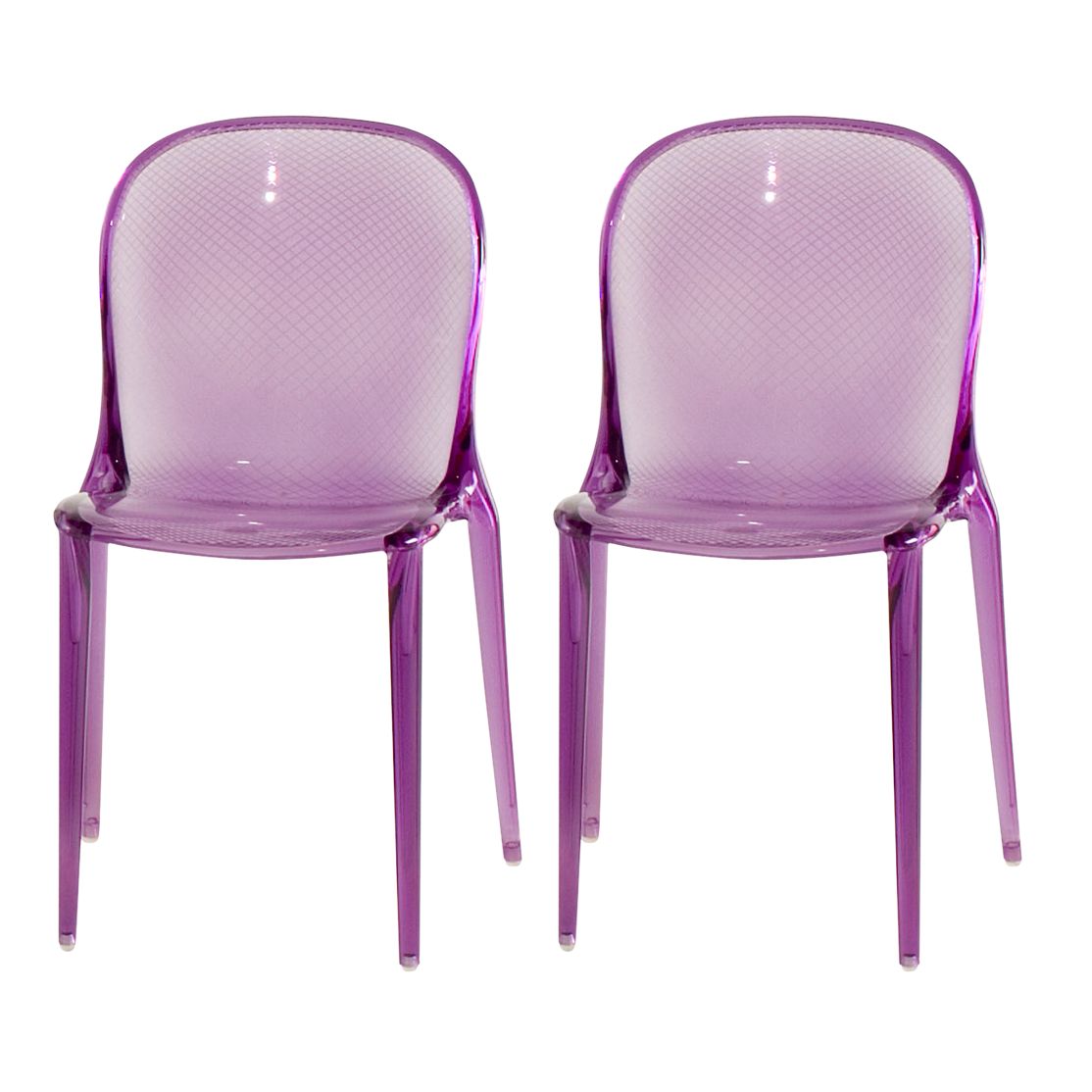 Patrick Jouin for Kartell Thalya Chair, Violet, Pair at JohnLewis