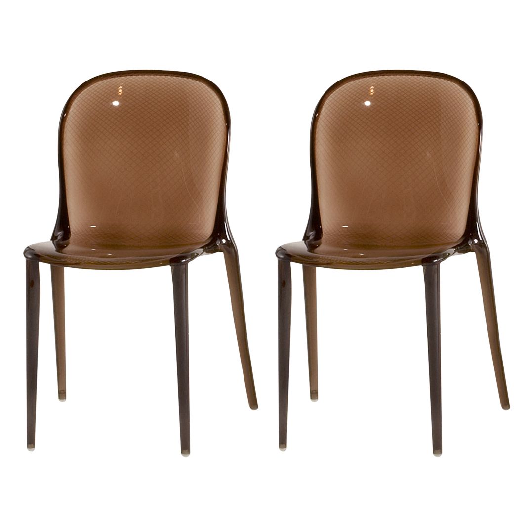 Patrick Jouin for Kartell Thalya Chair, Smoke, Pair at JohnLewis