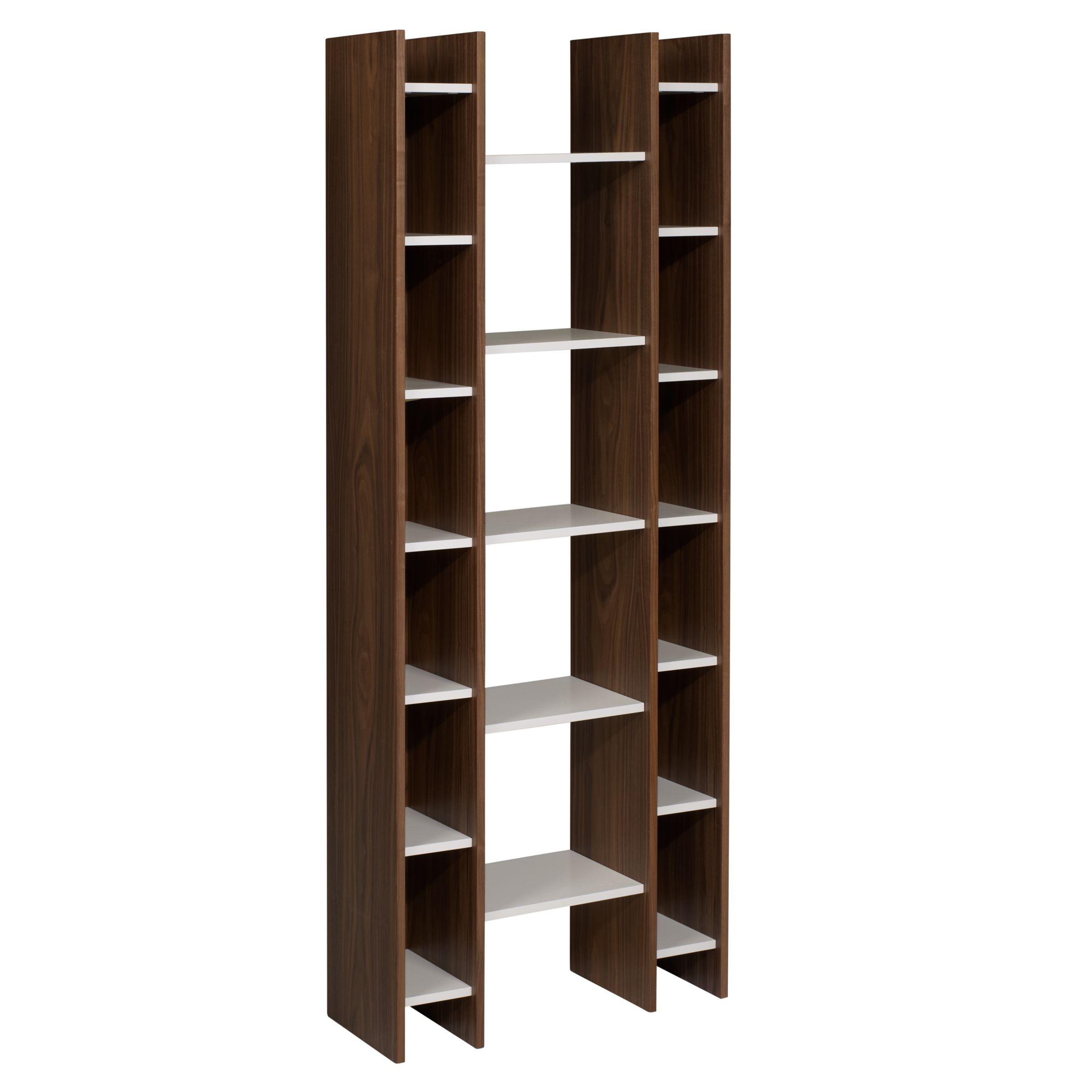 John Lewis Harlesden Modular Shelving Kit A, Walnut / White at John Lewis